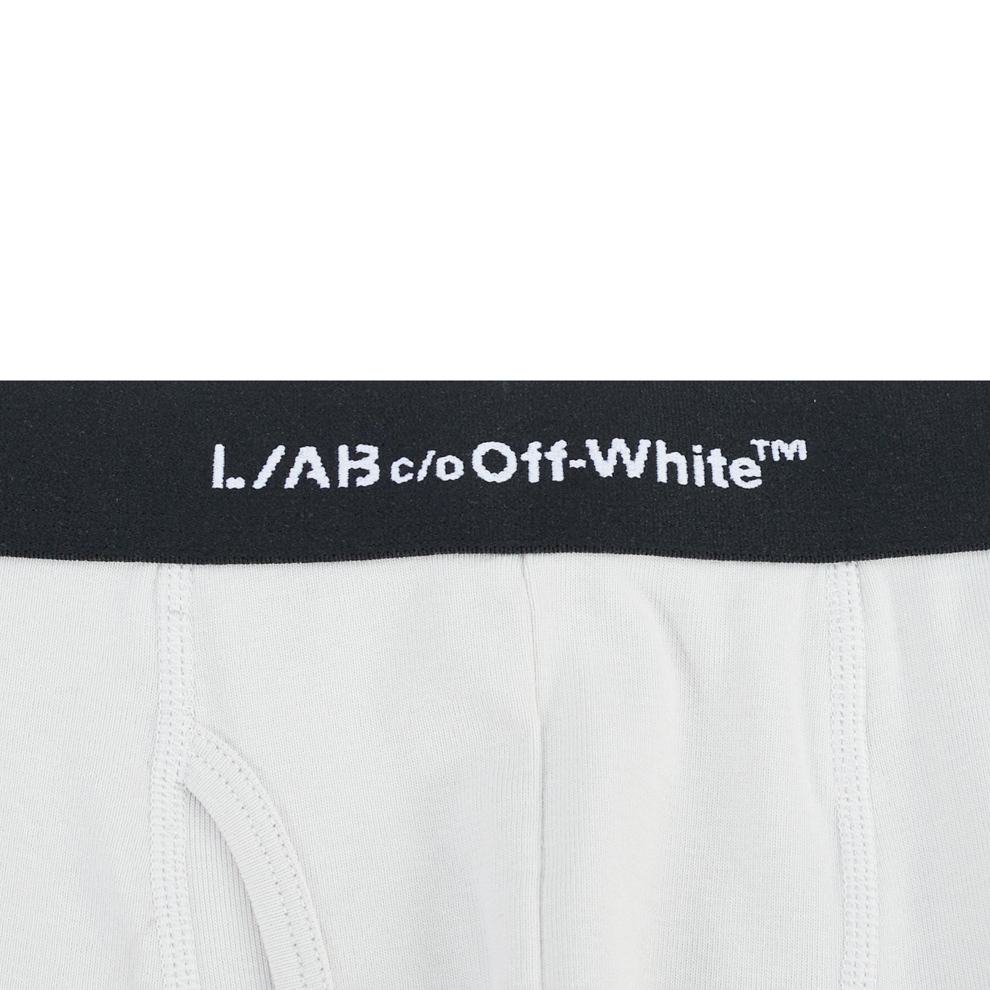 L/AB c/o Off-White Men's Horizontal Repeat 6" Boxer Brief With Fly (3 Pack) - Black/White/Grey - BLACK/WHITE/GREY