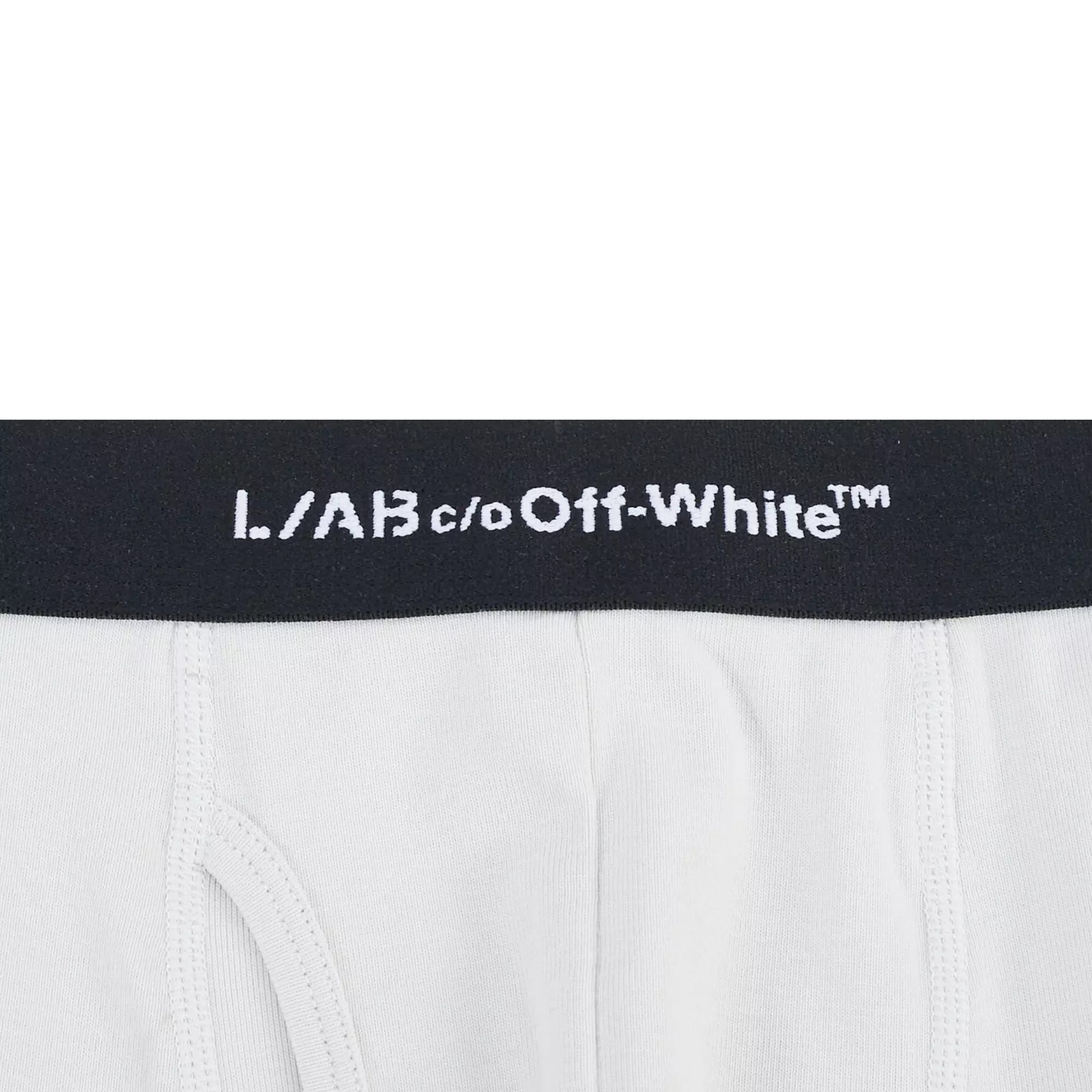 L/AB c/o Off-White Men's Horizontal Repeat 6" Boxer Brief With Fly (3 Pack) - Black/White/Grey - BLACK/WHITE/GREY