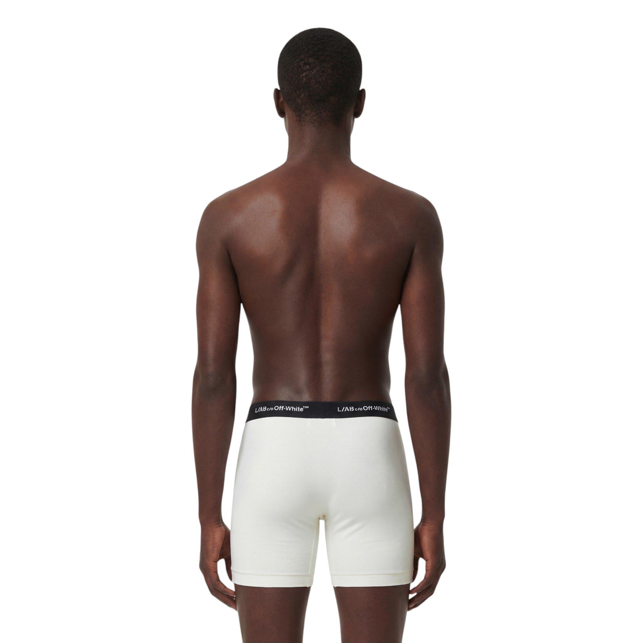 L/AB c/o Off-White Men's Horizontal Repeat 6" Boxer Brief With Fly (3 Pack) - Marshmallow/Birch/Grey - MARSHMALLOW/BIRCH/GREY