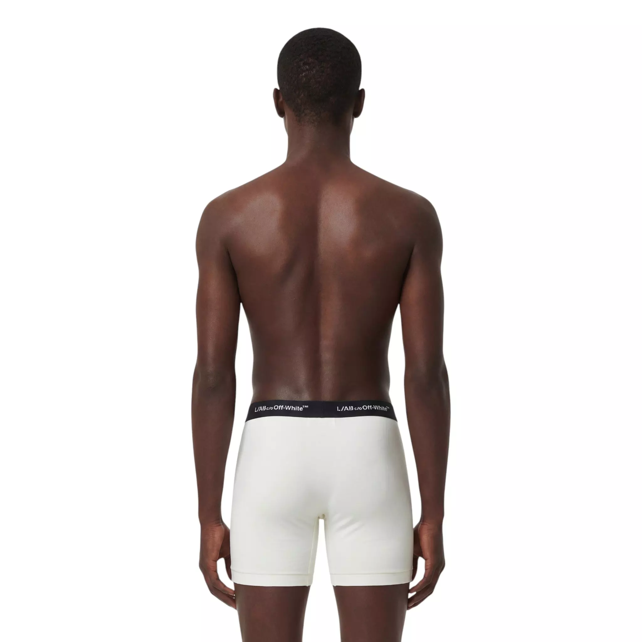 L/AB c/o Off-White Men's Horizontal Repeat 6" Boxer Brief With Fly (3 Pack) - Marshmallow/Birch/Grey - MARSHMALLOW/BIRCH/GREY