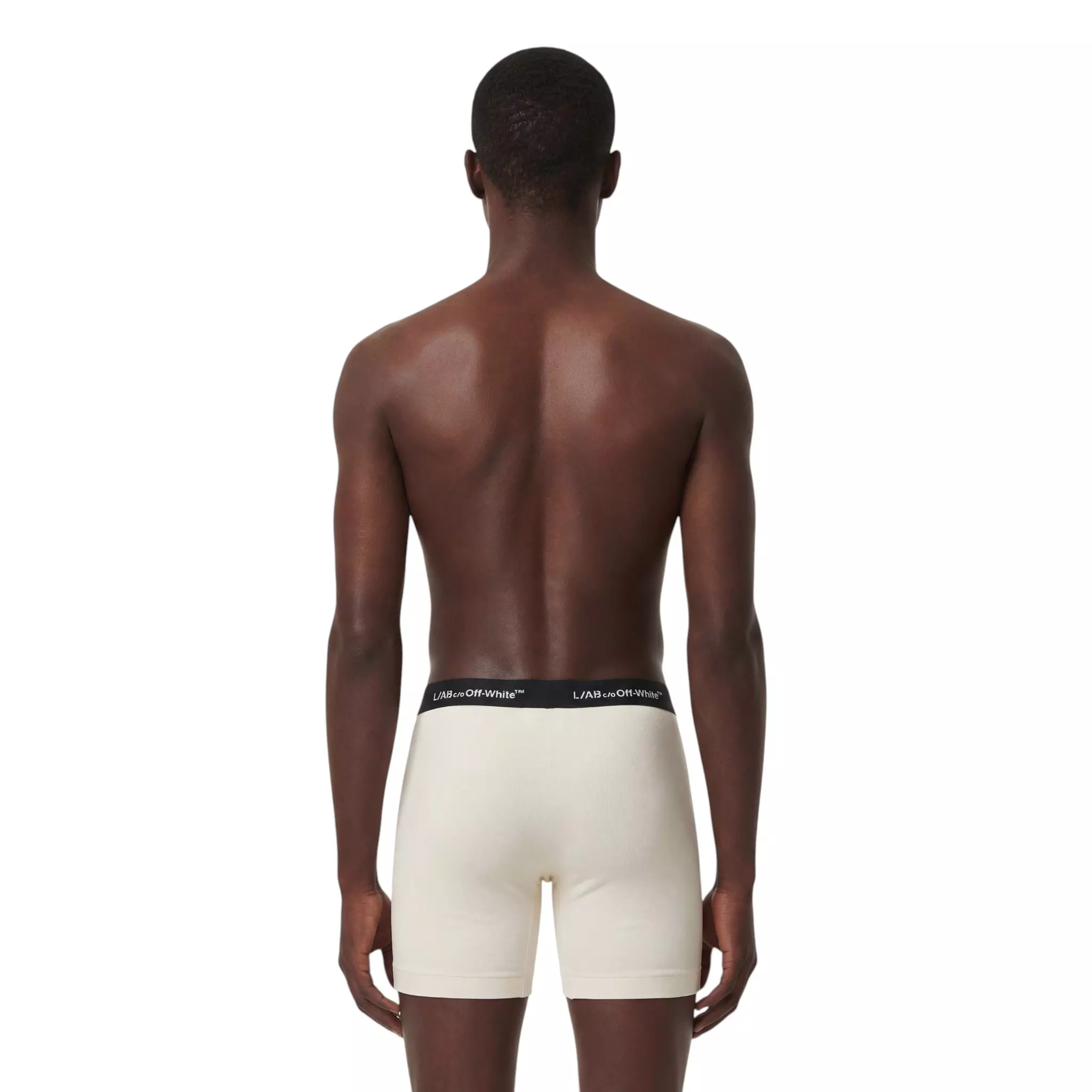 L/AB c/o Off-White Men's Horizontal Repeat 6" Boxer Brief With Fly (3 Pack) - Marshmallow/Birch/Grey - MARSHMALLOW/BIRCH/GREY