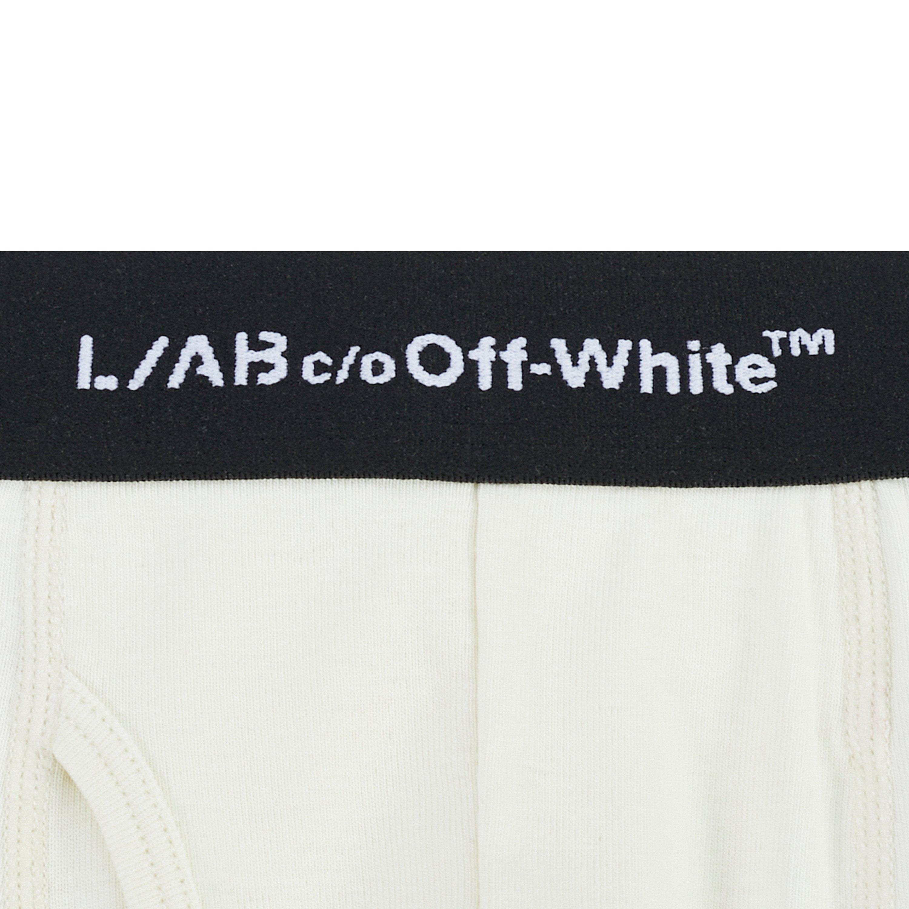 L/AB c/o Off-White Men's Horizontal Repeat 6" Boxer Brief With Fly (3 Pack) - Marshmallow/Birch/Grey - MARSHMALLOW/BIRCH/GREY