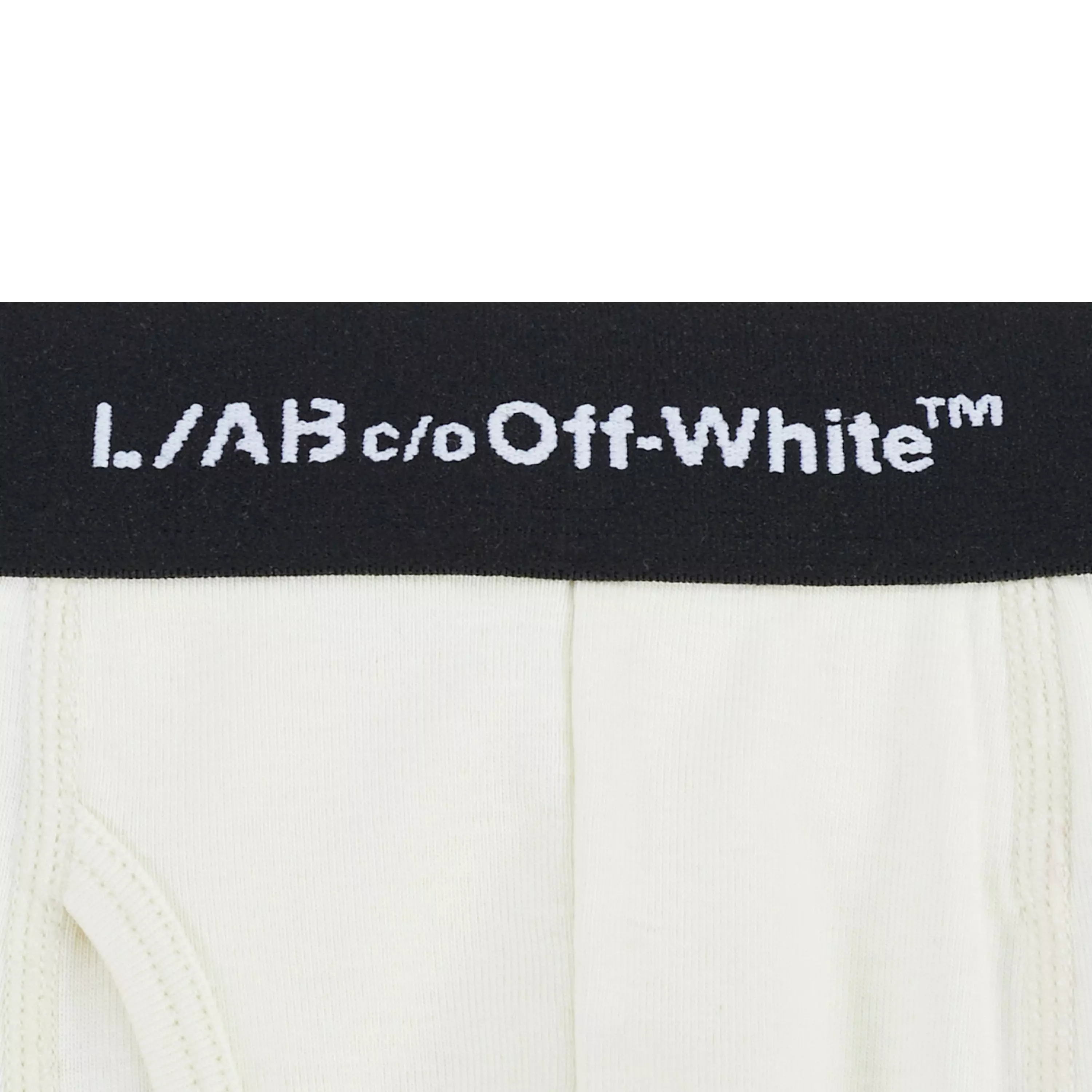 L/AB c/o Off-White Men's Horizontal Repeat 6" Boxer Brief With Fly (3 Pack) - Marshmallow/Birch/Grey - MARSHMALLOW/BIRCH/GREY