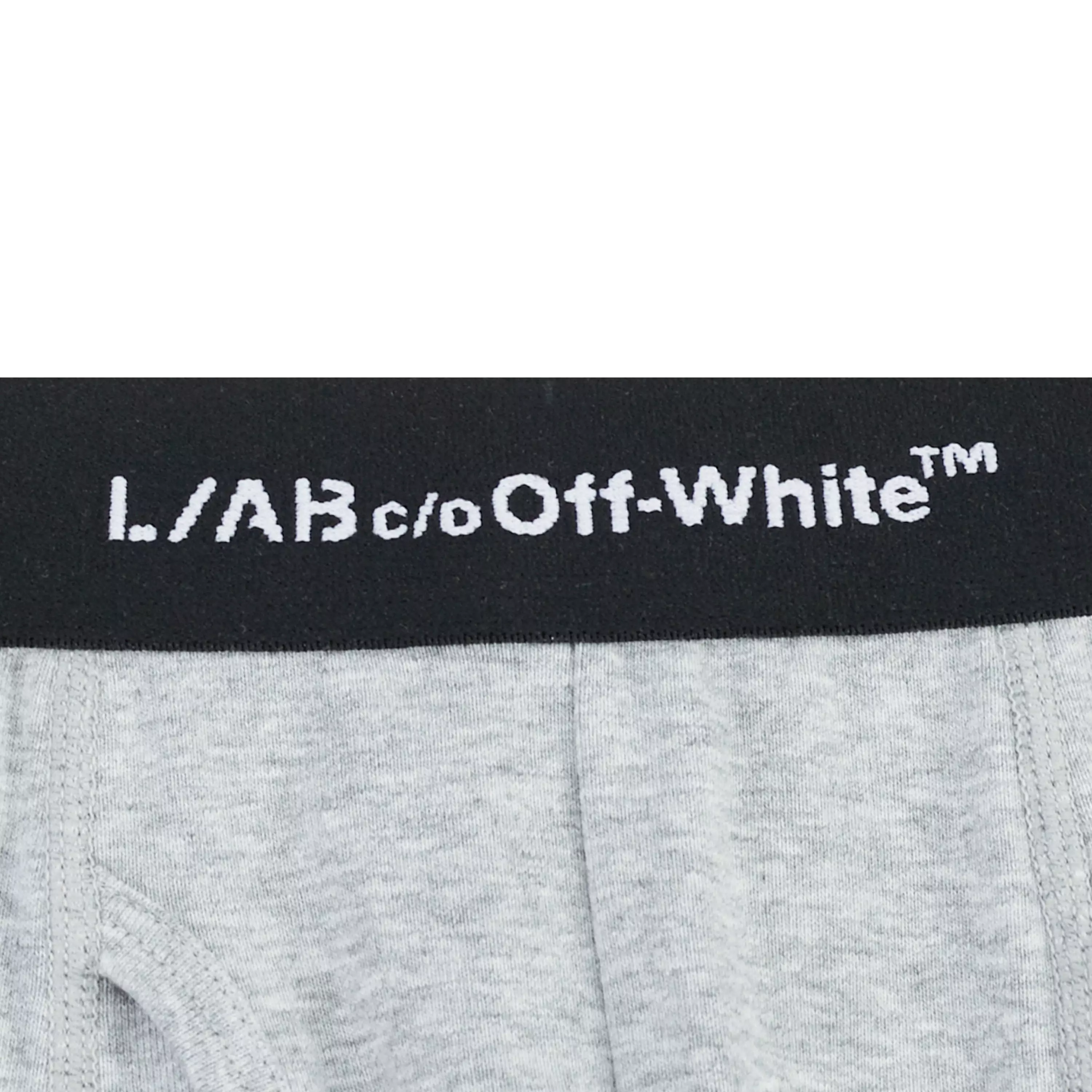 L/AB c/o Off-White Men's Horizontal Repeat 6" Boxer Brief With Fly (3 Pack) - Marshmallow/Birch/Grey - MARSHMALLOW/BIRCH/GREY