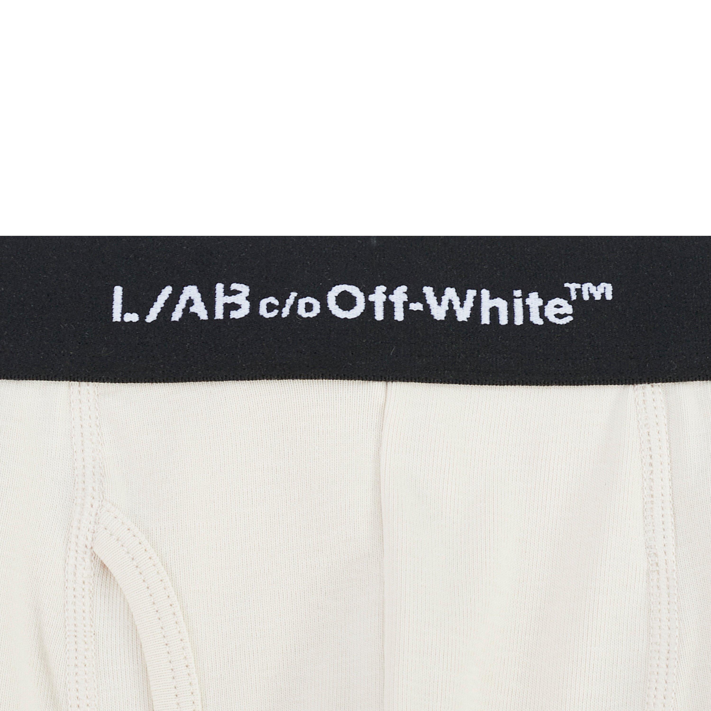 L/AB c/o Off-White Men's Horizontal Repeat 6" Boxer Brief With Fly (3 Pack) - Marshmallow/Birch/Grey - MARSHMALLOW/BIRCH/GREY