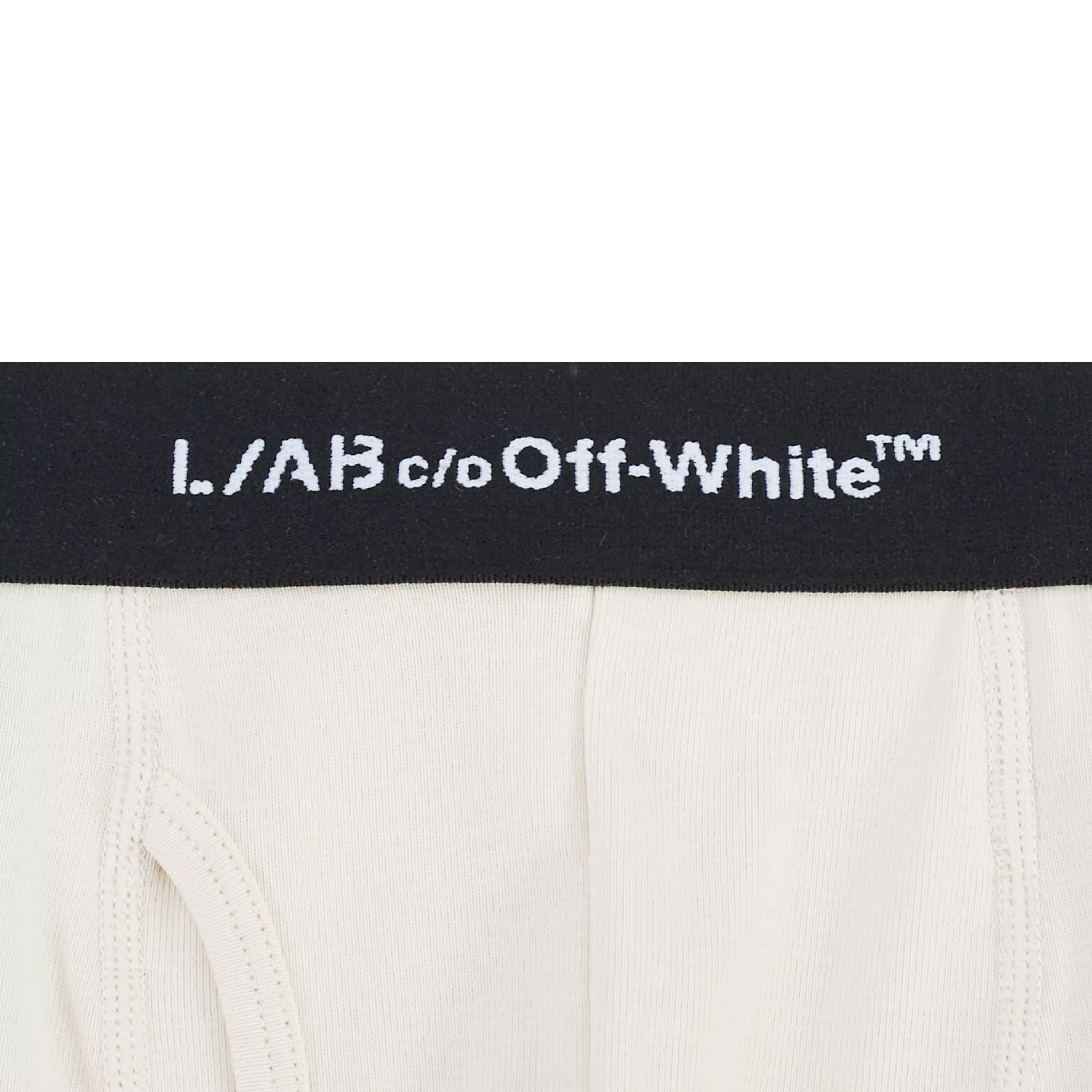 L/AB c/o Off-White Men's Horizontal Repeat 6" Boxer Brief With Fly (3 Pack) - Marshmallow/Birch/Grey - MARSHMALLOW/BIRCH/GREY