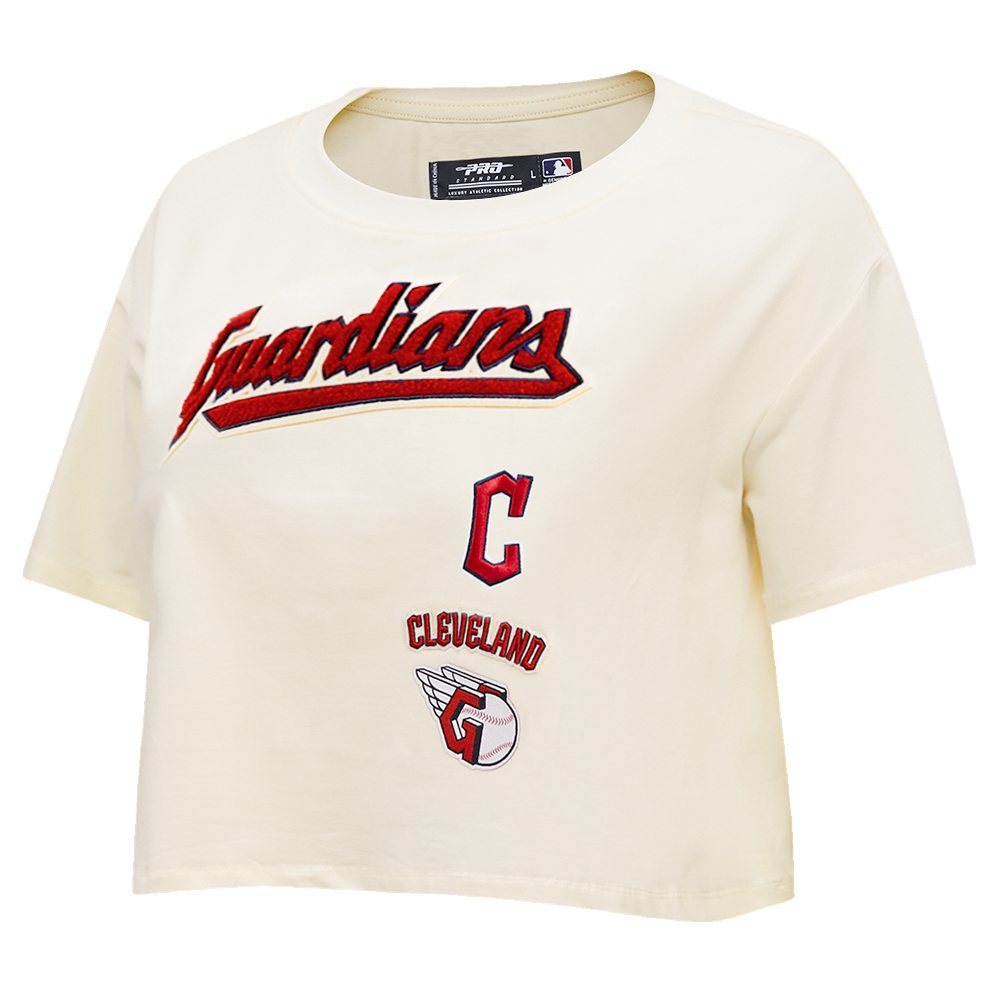 Pro Standard Women's Cleveland Guardians Retro Classic Boxy Tee - Eggshell - EGGSHELL Thumbnail View 3