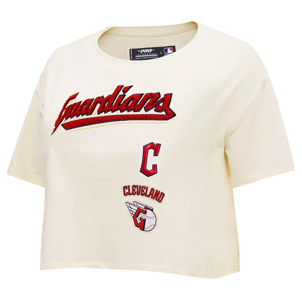Pro Standard Women's Cleveland Guardians Retro Classic Boxy Tee - Eggshell - EGGSHELL