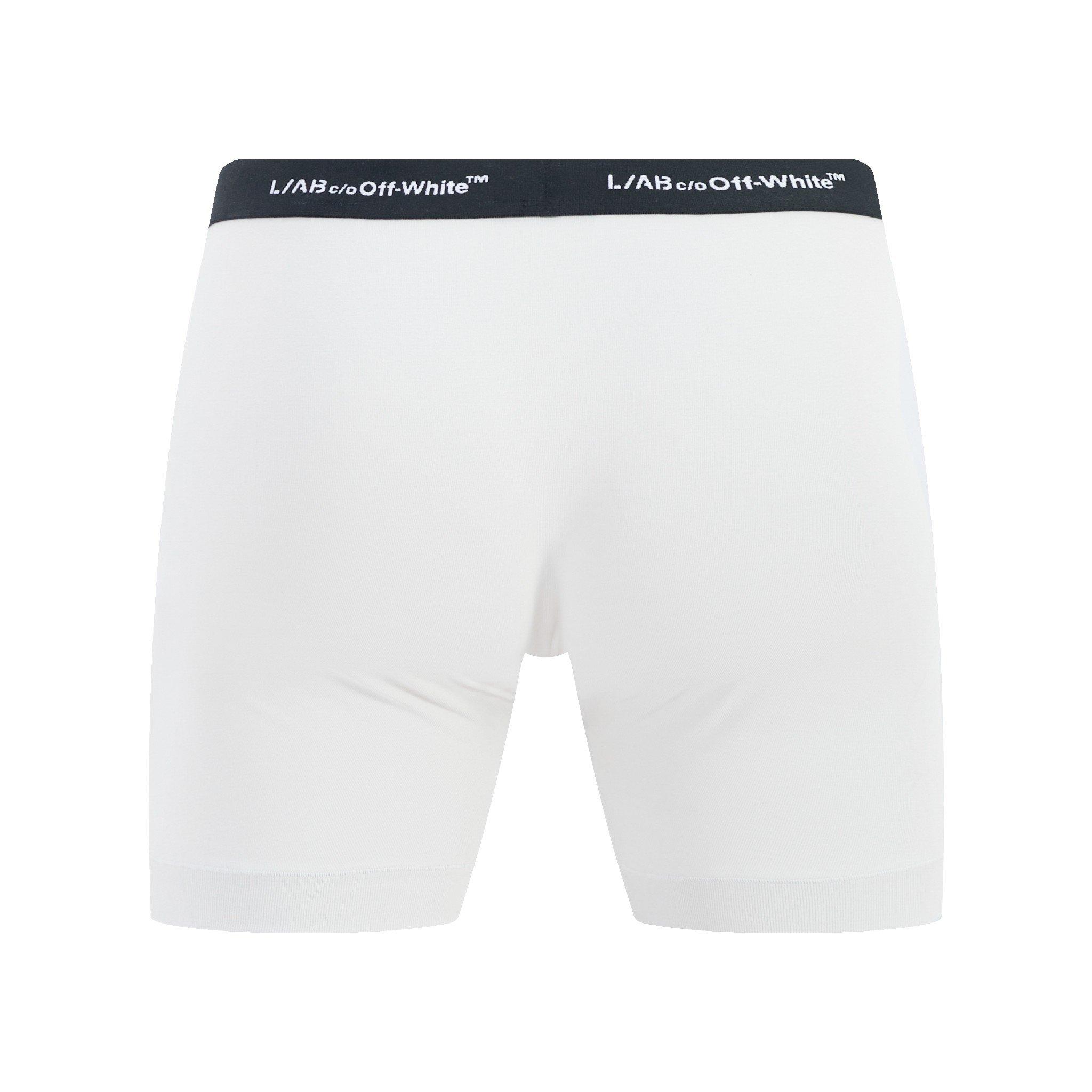 L/AB c/o Off-White Men's Horizontal Repeat 6" Boxer Brief With Fly (3 Pack) - White - WHITE