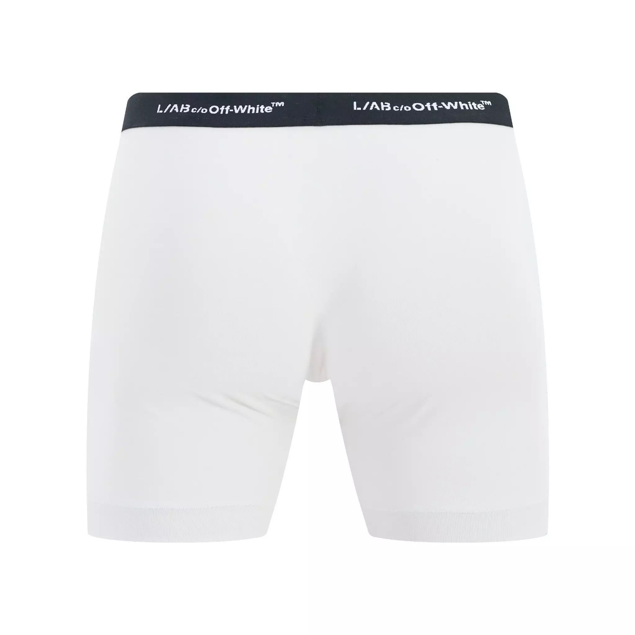 L/AB c/o Off-White Men's Horizontal Repeat 6" Boxer Brief With Fly (3 Pack) - White - WHITE
