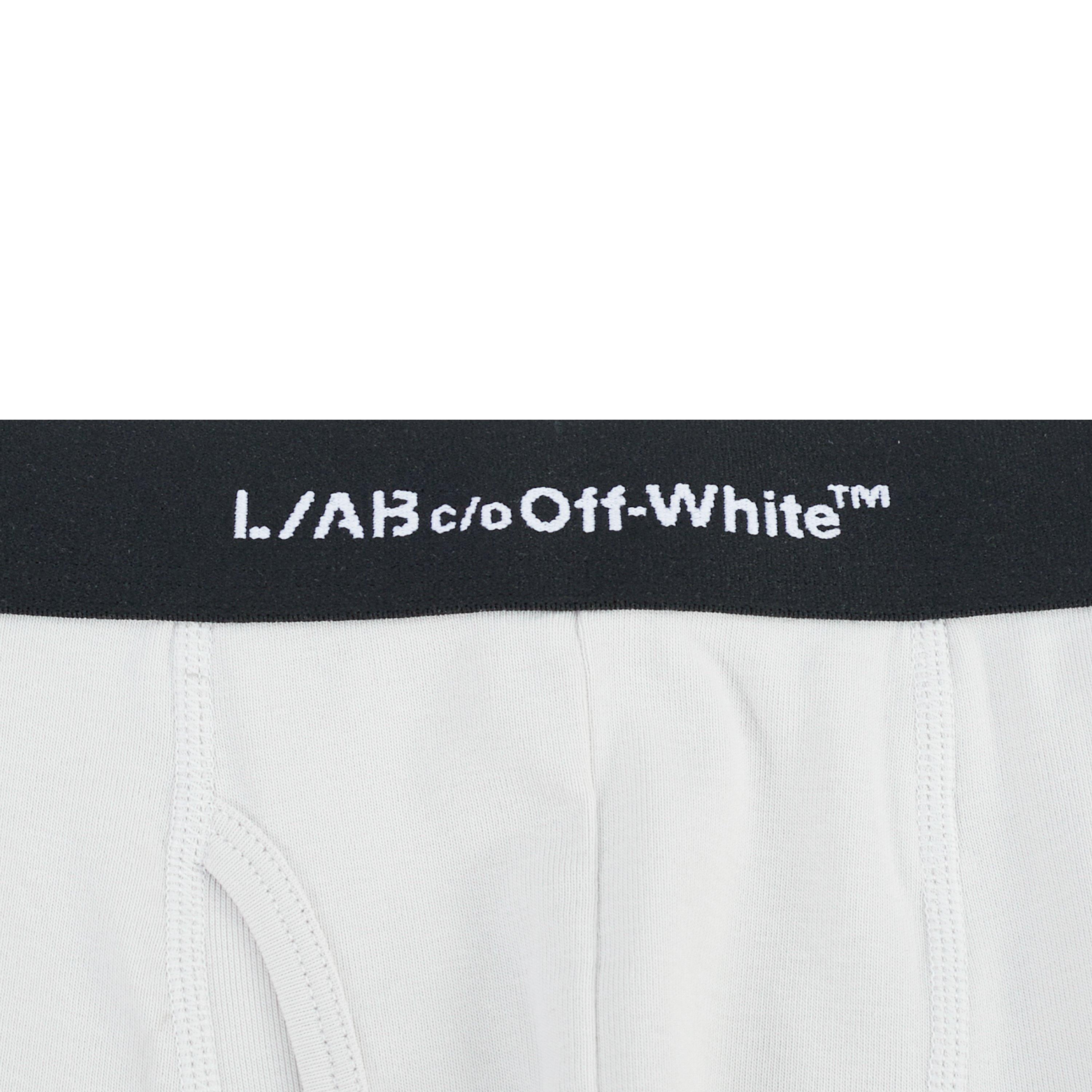 L/AB c/o Off-White Men's Horizontal Repeat 6" Boxer Brief With Fly (3 Pack) - White - WHITE