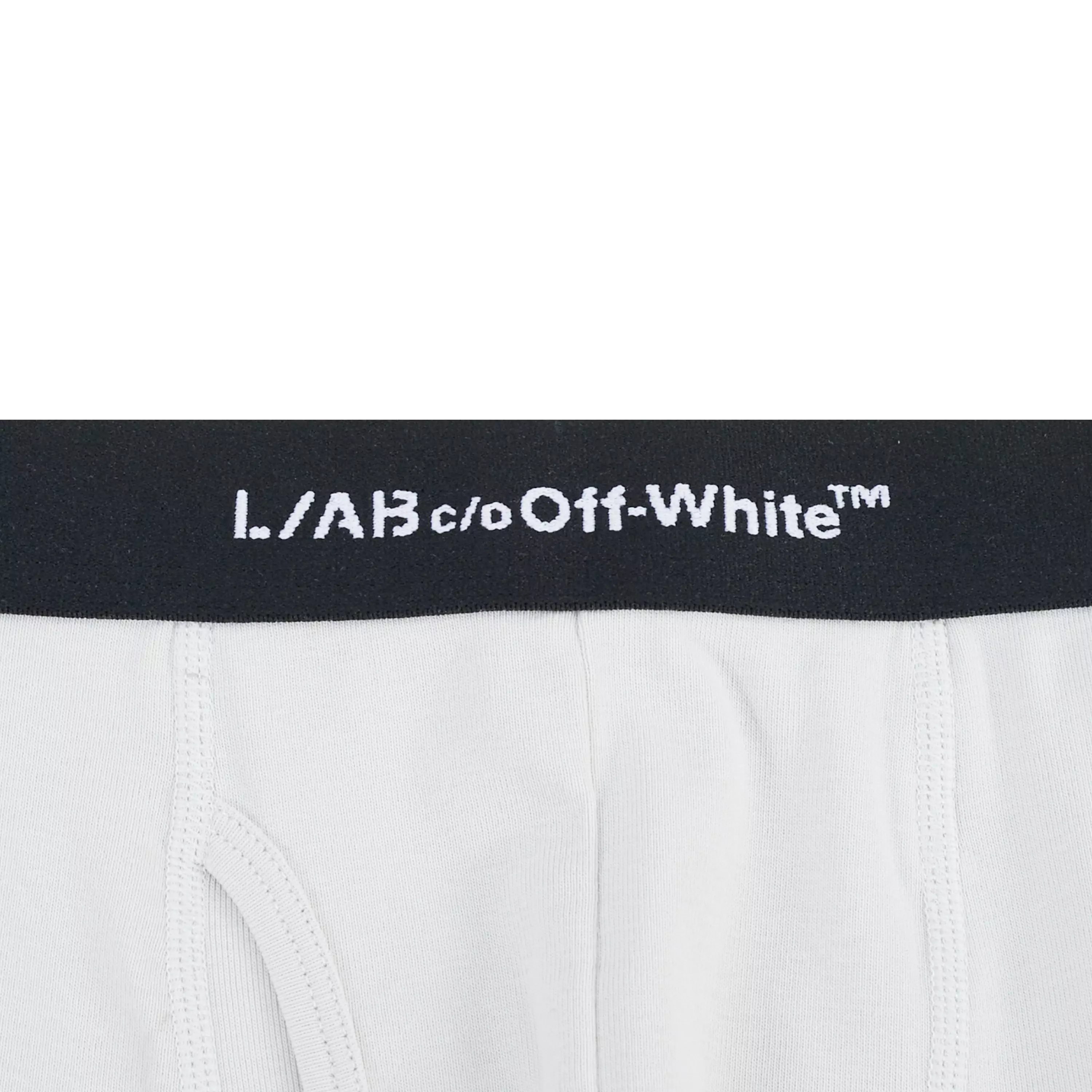 L/AB c/o Off-White Men's Horizontal Repeat 6" Boxer Brief With Fly (3 Pack) - White - WHITE