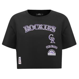Pro Standard Women's Colorado Rockies Retro Classic Boxy Tee - Black