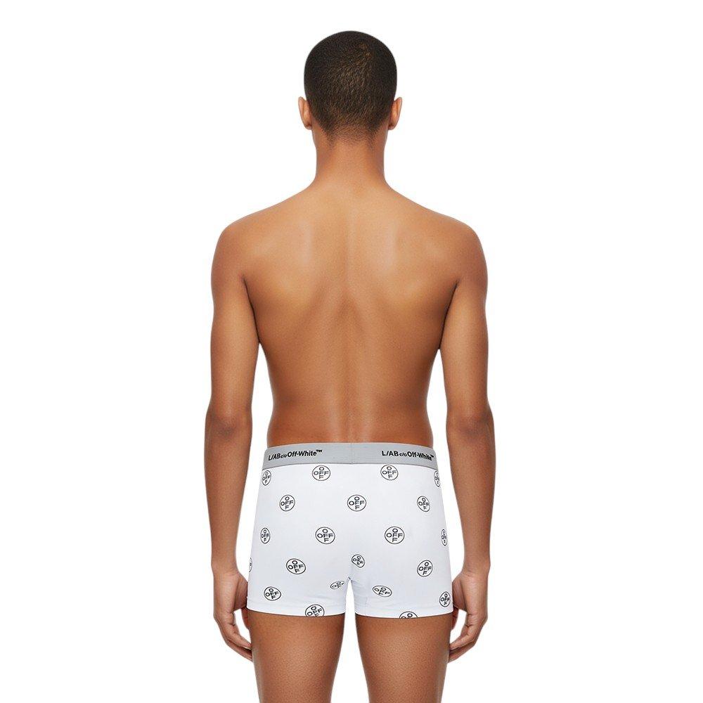 L/AB c/o Off-White Men's Horizontal Repeal All Over Print 3" Trunk (3 Pack) - Black/White/Grey - BLACK/WHITE/GREY