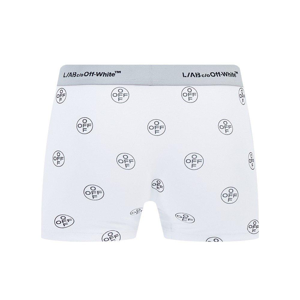 L/AB c/o Off-White Men's Horizontal Repeal All Over Print 3" Trunk (3 Pack) - Black/White/Grey - BLACK/WHITE/GREY