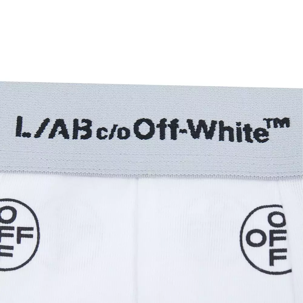 L/AB c/o Off-White Men's Horizontal Repeal All Over Print 3" Trunk (3 Pack) - Black/White/Grey - BLACK/WHITE/GREY