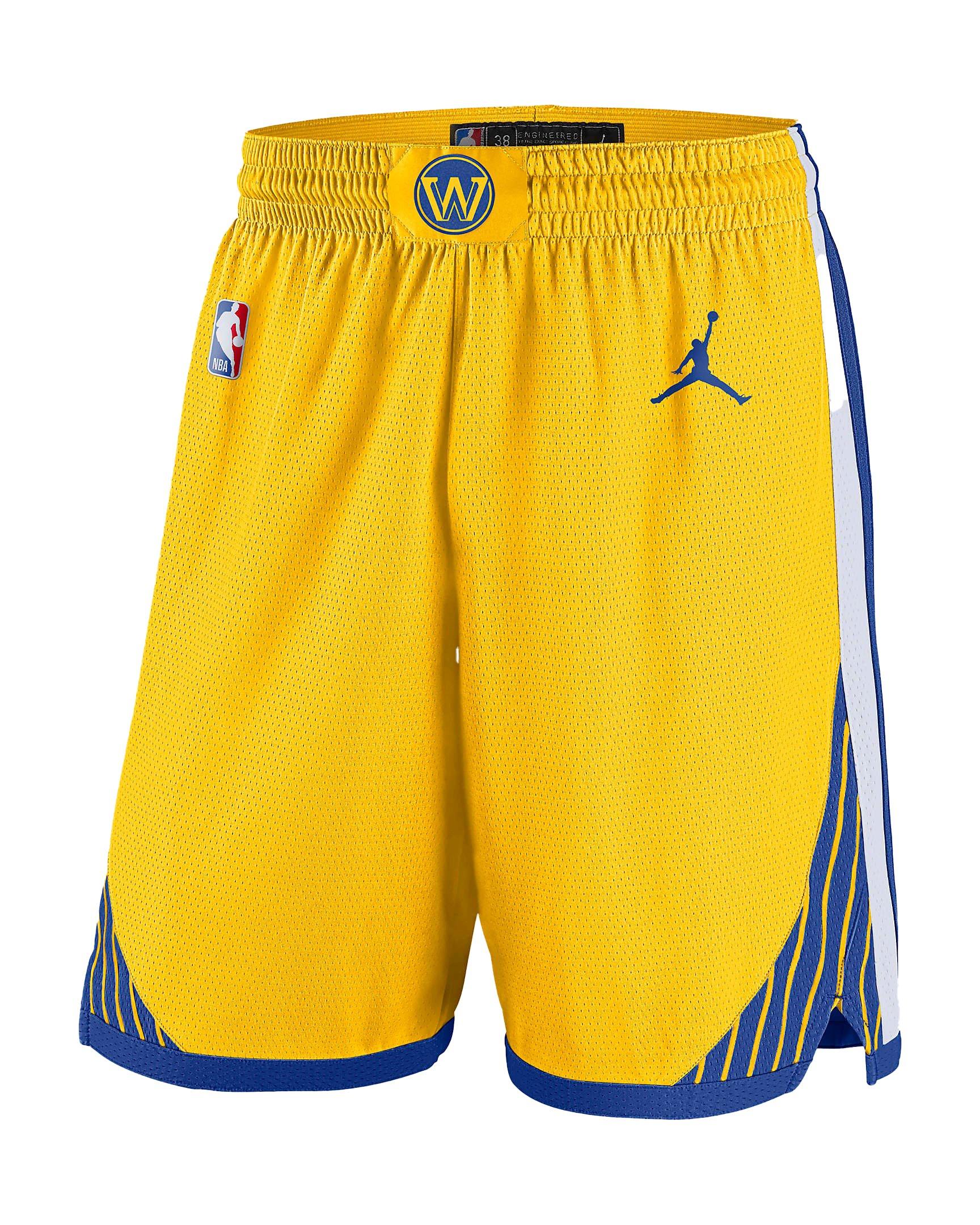 Jordan Men's Golden State Warriors NBA Statement Swingman Shorts - Yellow - YELLOW Thumbnail View 1