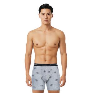 L/AB c/o Off-White Men's Horizontal AOP 6" Boxer Brief With Fly (3 Pack) - Black/White/Grey - BLACK/WHITE/GREY