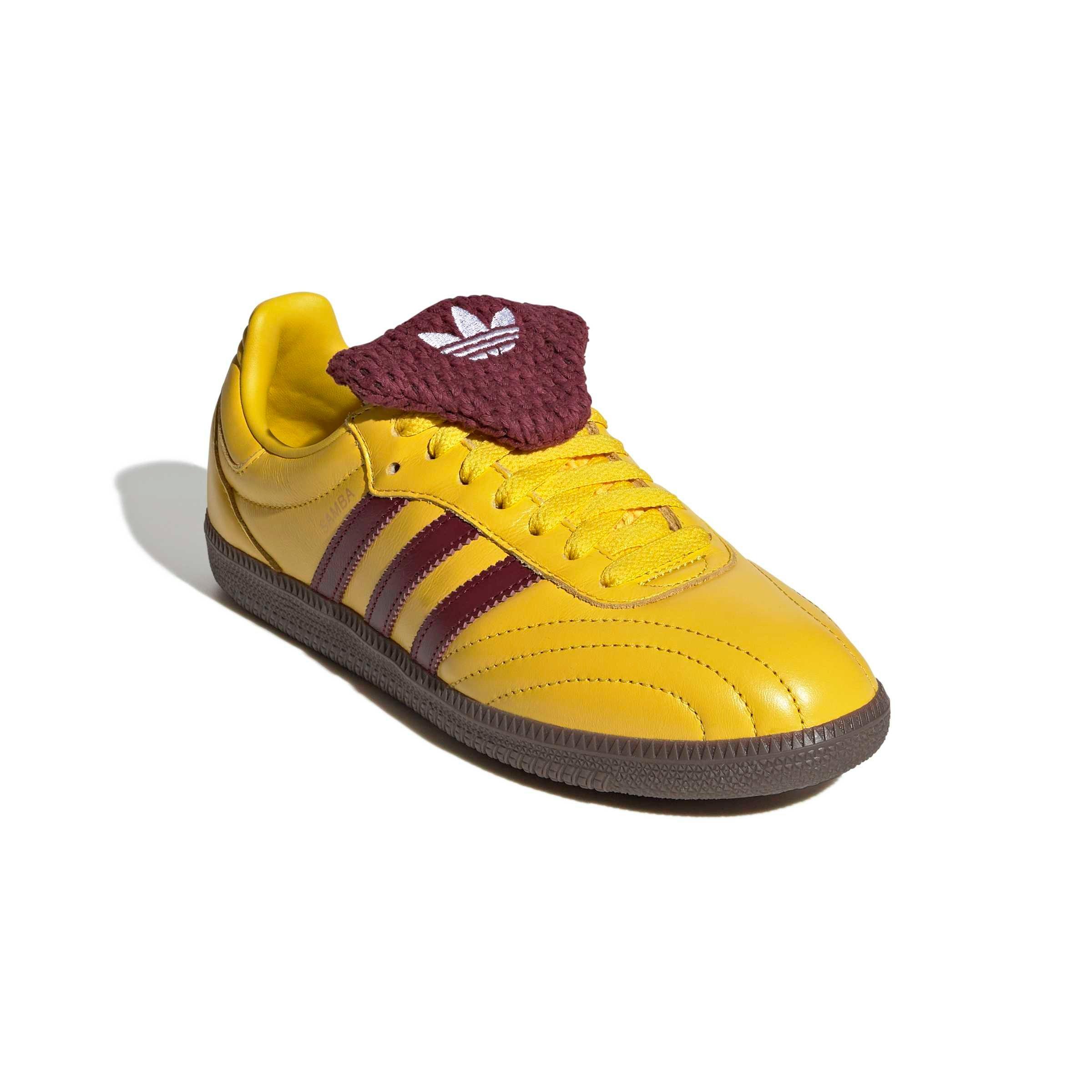 adidas Originals Samba Long Tongue "Eqt Yellow/Shadow Red/Gold Metallic" Women's Shoe - YELLOW/RED/GOLD Thumbnail View 3