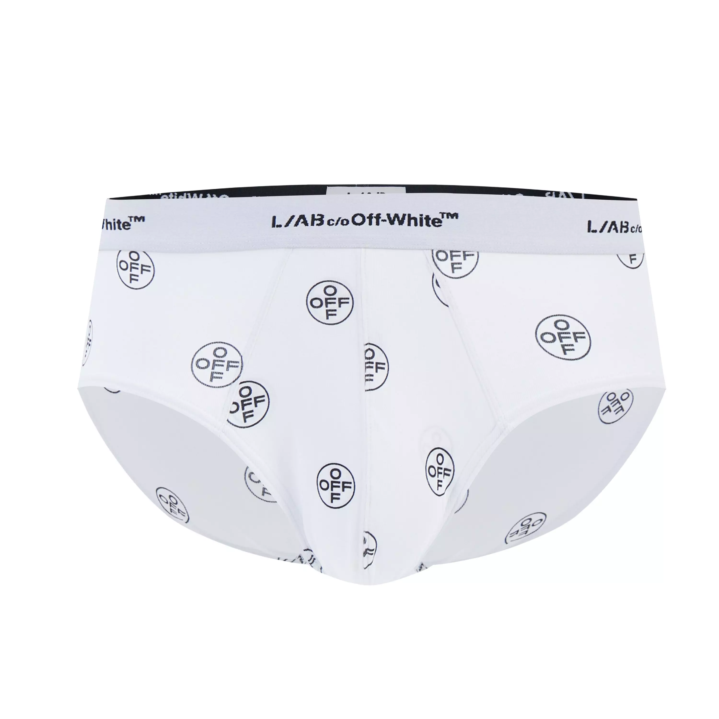 L/AB c/o Off-White Men's Horizontal All Over Print Brief (3 Pack) - Black/White/Grey - BLACK/WHITE/GREY