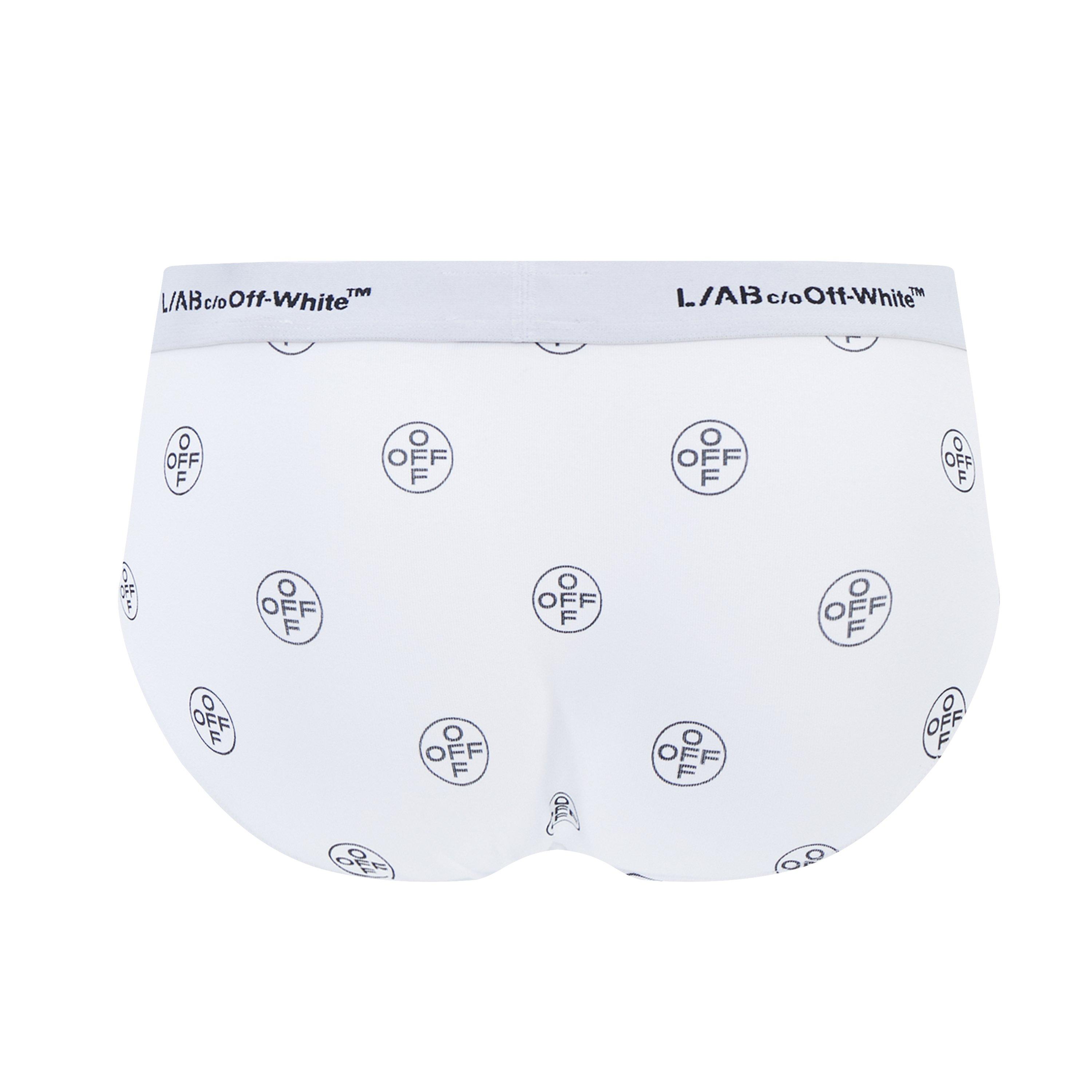 L/AB c/o Off-White Men's Horizontal All Over Print Brief (3 Pack) - Black/White/Grey - BLACK/WHITE/GREY