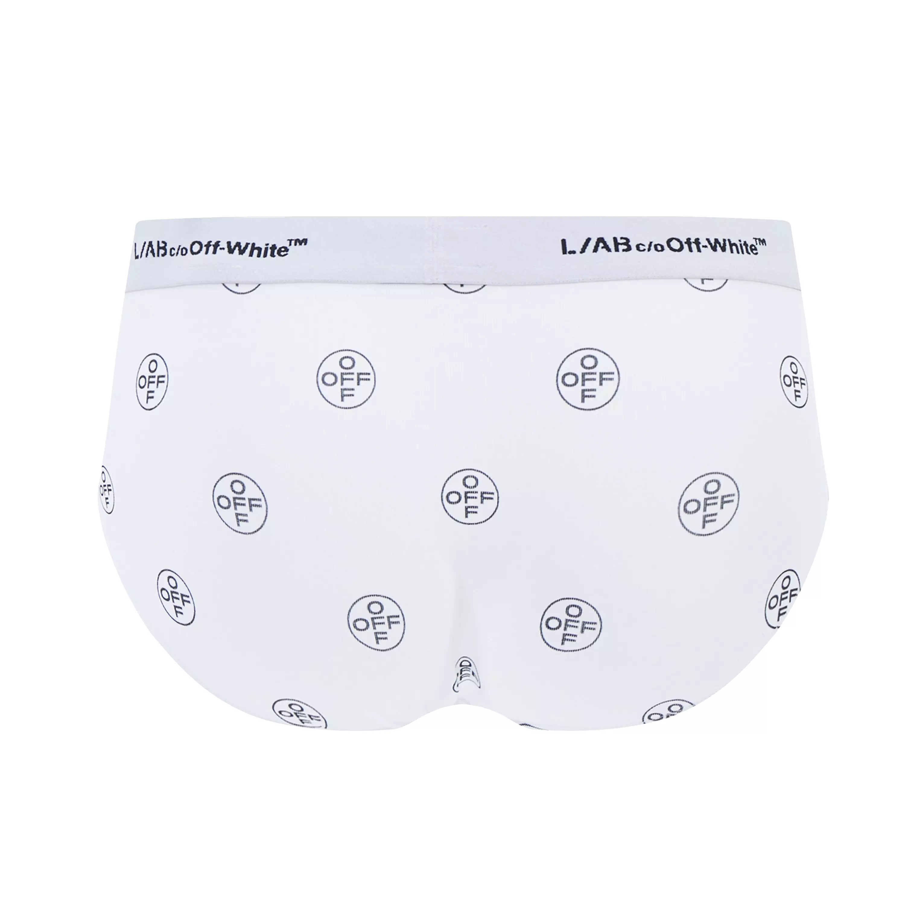 L/AB c/o Off-White Men's Horizontal All Over Print Brief (3 Pack) - Black/White/Grey - BLACK/WHITE/GREY