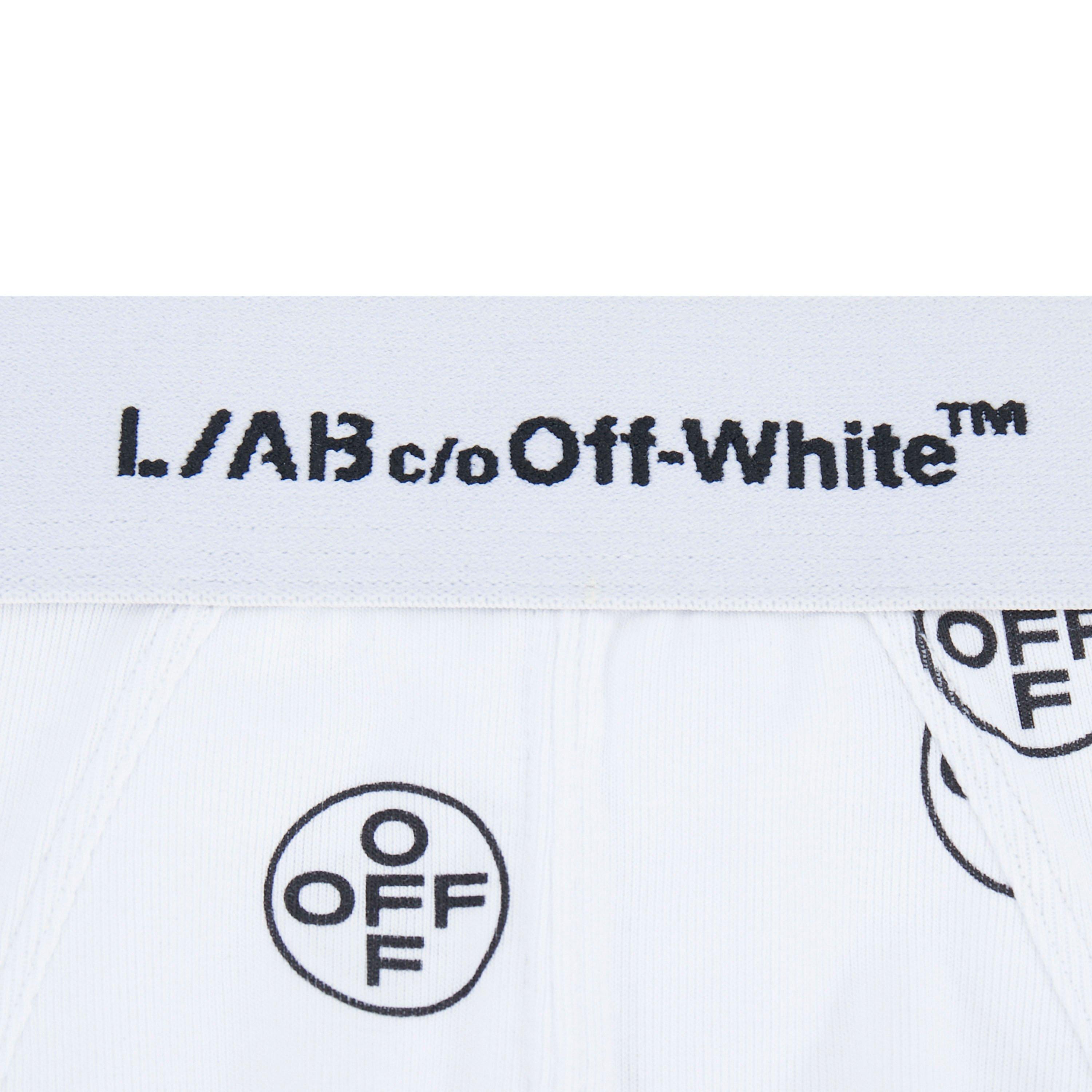 L/AB c/o Off-White Men's Horizontal All Over Print Brief (3 Pack) - Black/White/Grey - BLACK/WHITE/GREY