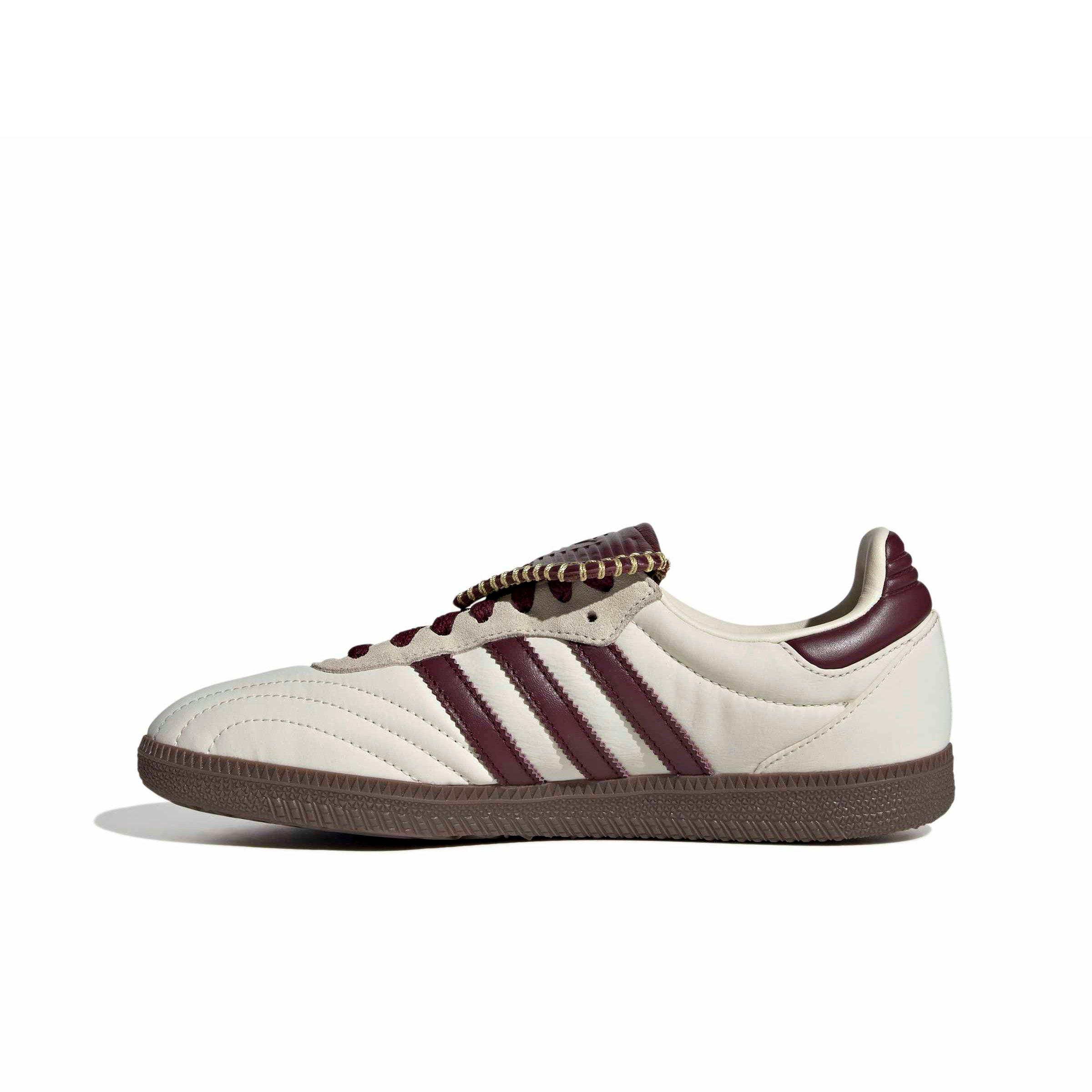 adidas Originals Samba Long Tongue "Cream White/Maroon/Gold Metallic" Women's Shoe - CREAM/MAROON/GOLD Thumbnail View 2