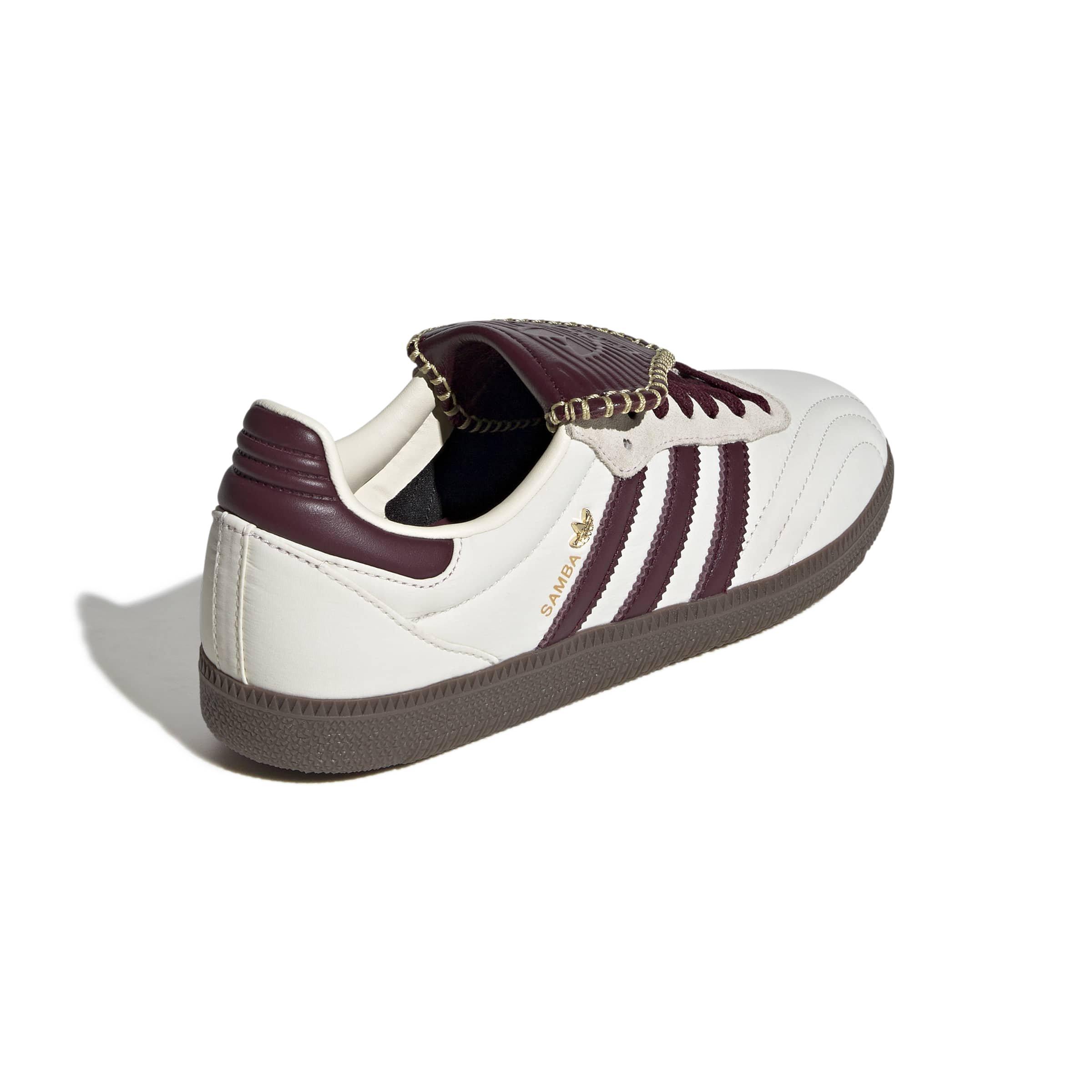 adidas Originals Samba Long Tongue "Cream White/Maroon/Gold Metallic" Women's Shoe - CREAM/MAROON/GOLD Thumbnail View 4