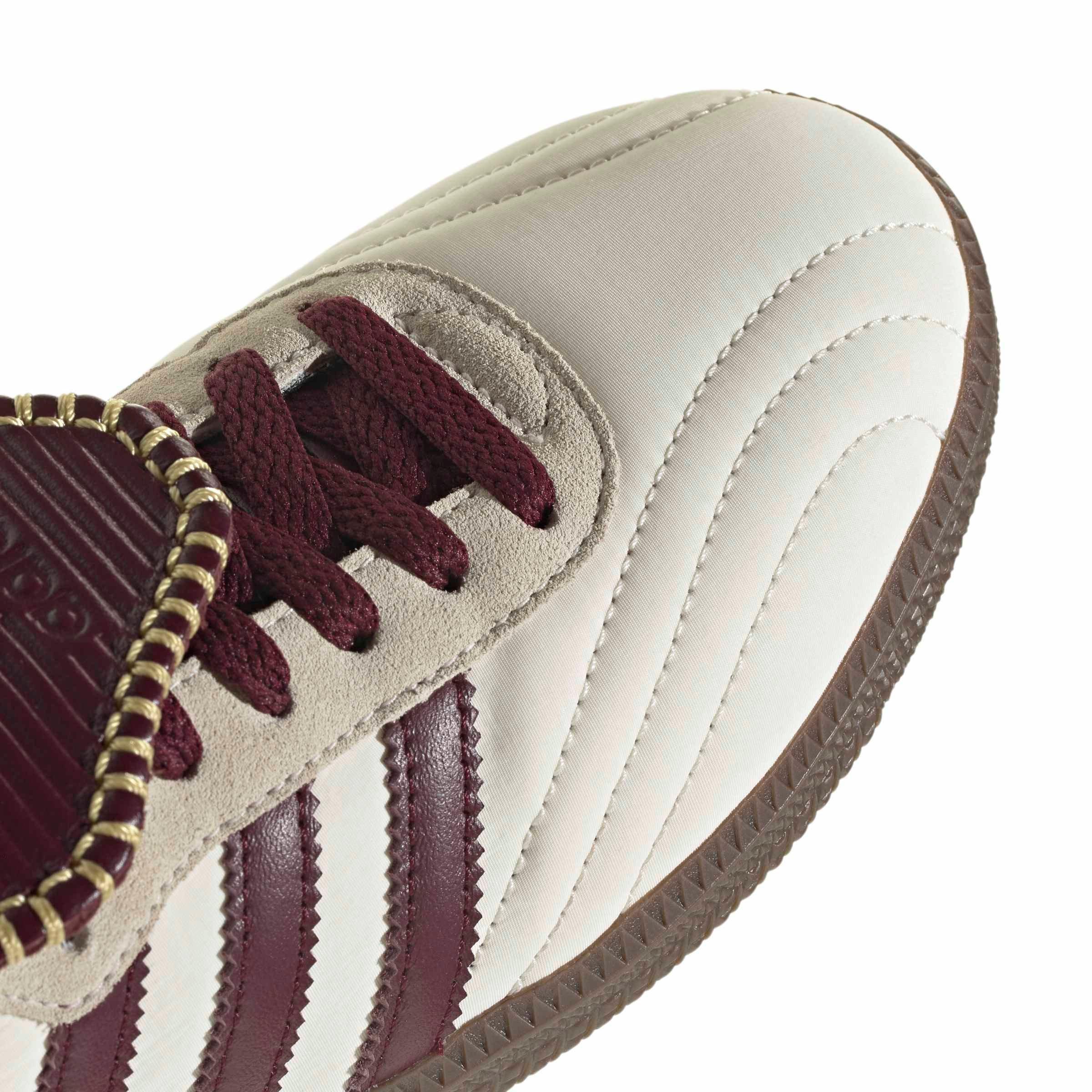 adidas Originals Samba Long Tongue "Cream White/Maroon/Gold Metallic" Women's Shoe - CREAM/MAROON/GOLD Thumbnail View 8