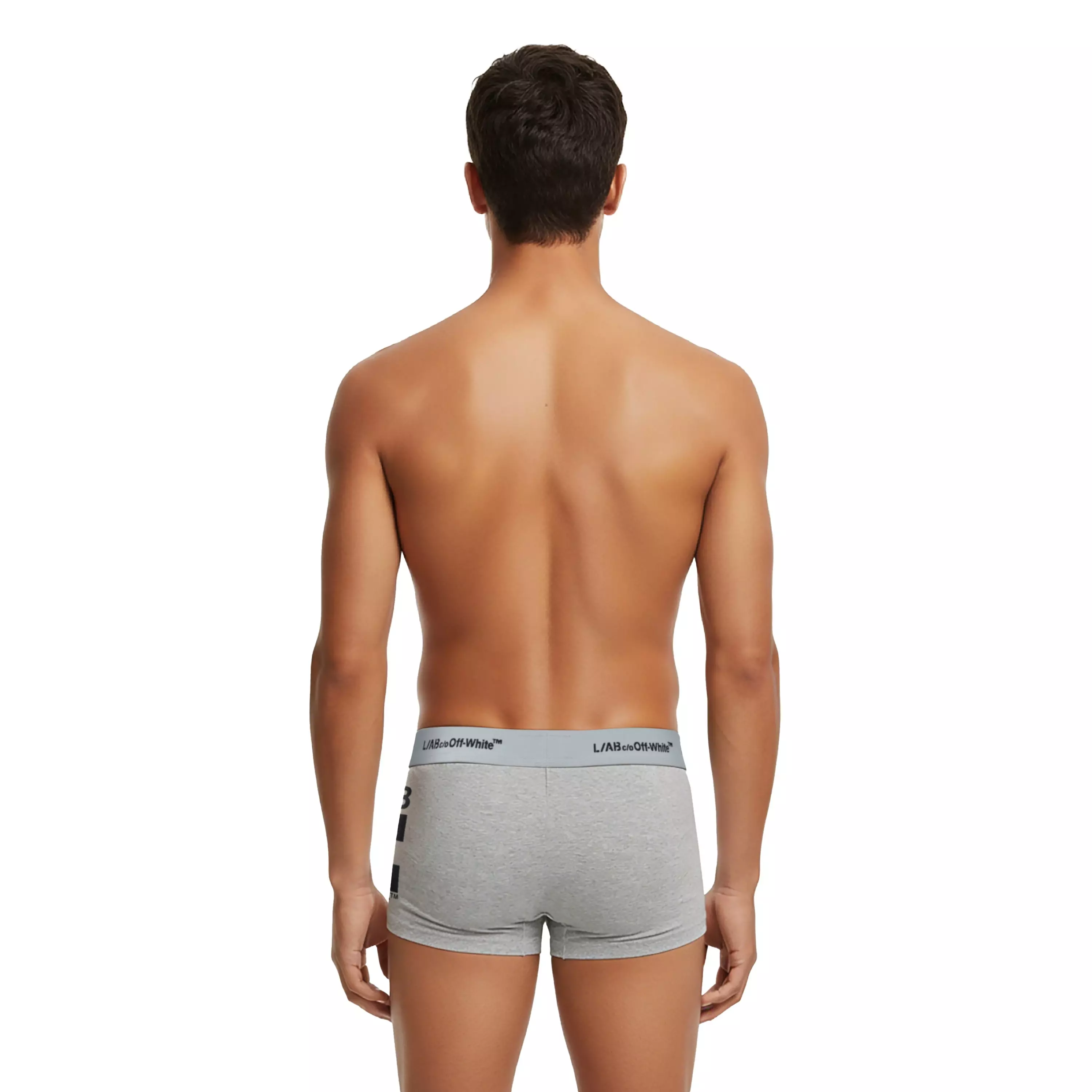 L/AB c/o Off-White Men's Horizontal Repeat Big Arrow 3" Trunk (3 Pack) - Black/White/Grey - BLACK/WHITE/GREY