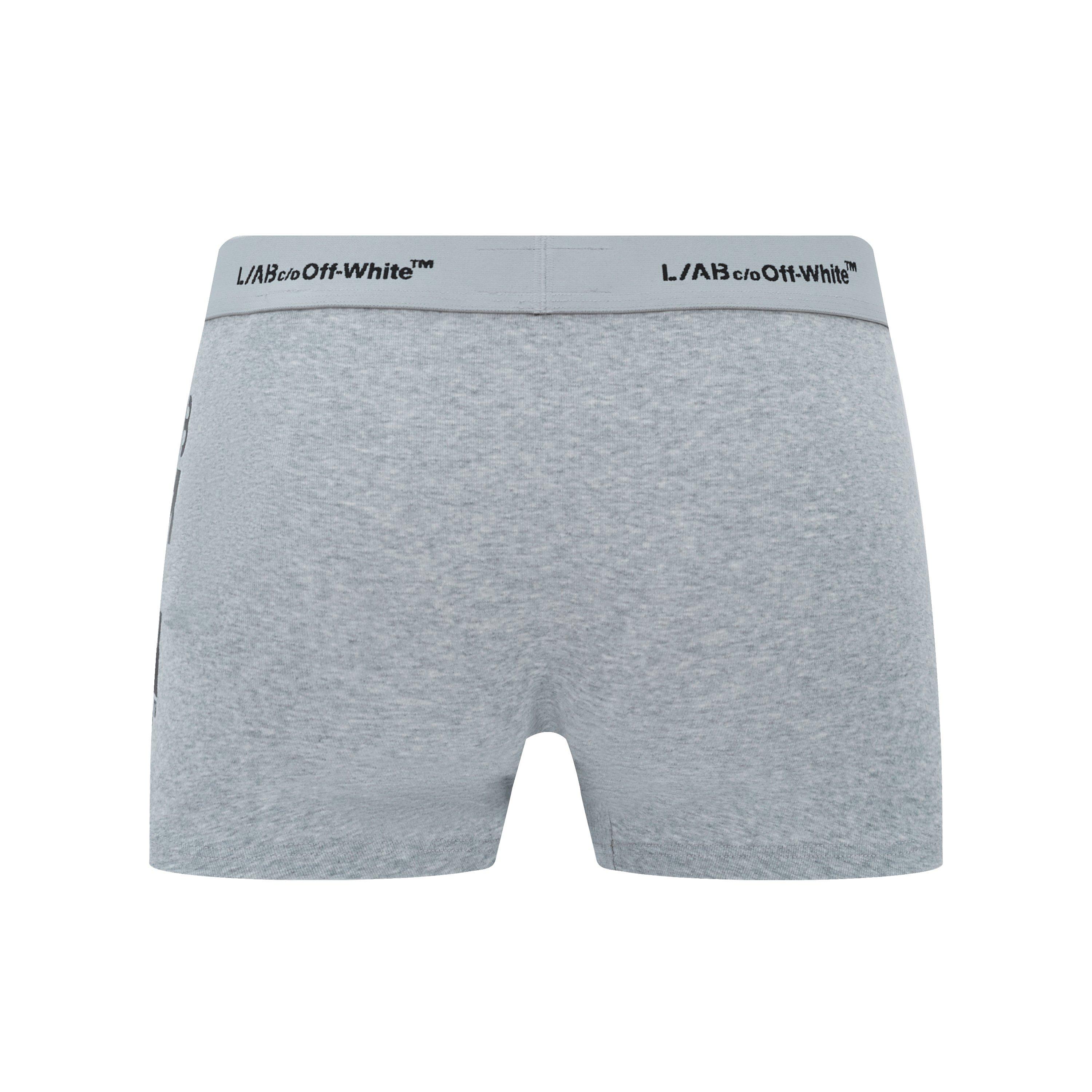 L/AB c/o Off-White Men's Horizontal Repeat Big Arrow 3" Trunk (3 Pack) - Black/White/Grey - BLACK/WHITE/GREY