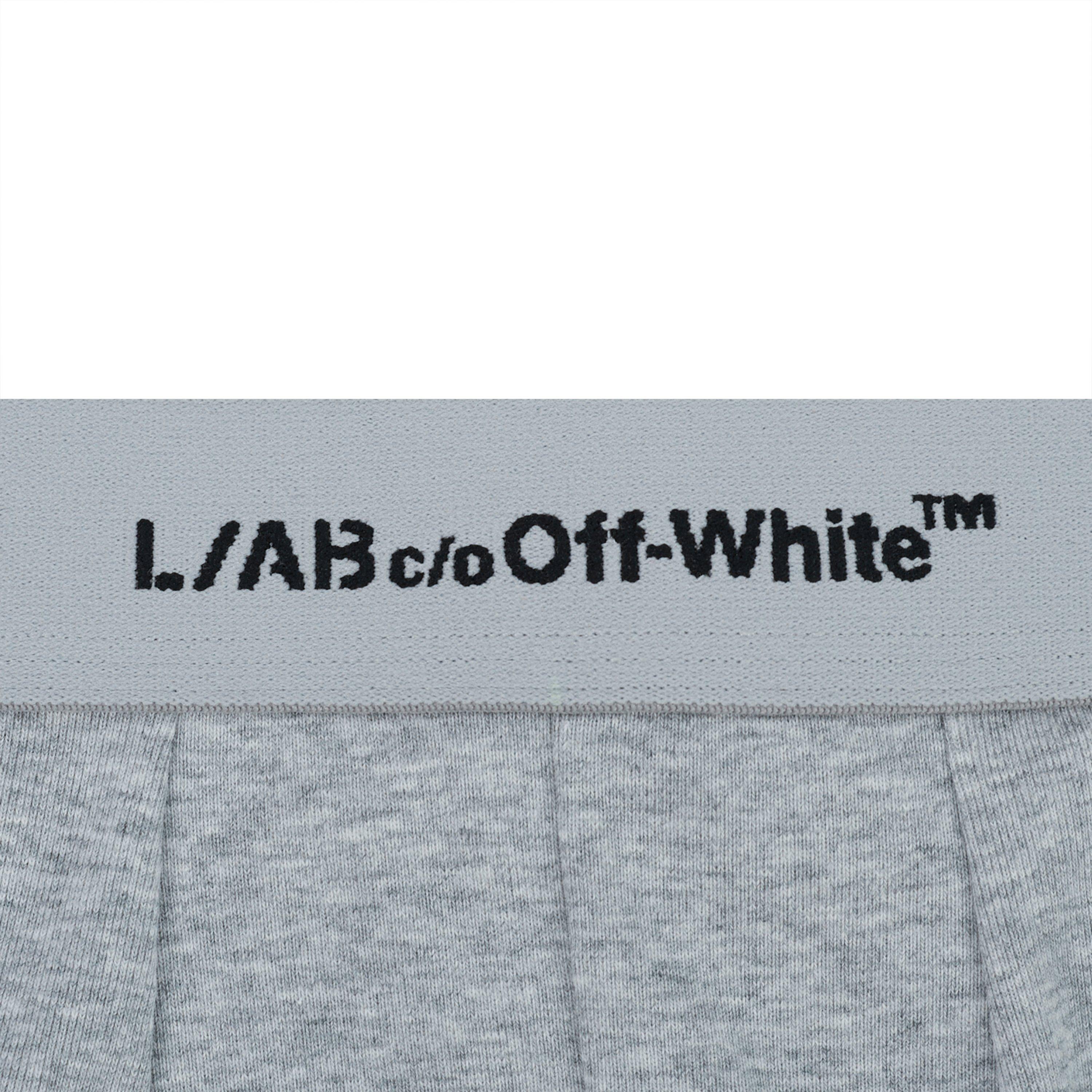 L/AB c/o Off-White Men's Horizontal Repeat Big Arrow 3" Trunk (3 Pack) - Black/White/Grey - BLACK/WHITE/GREY
