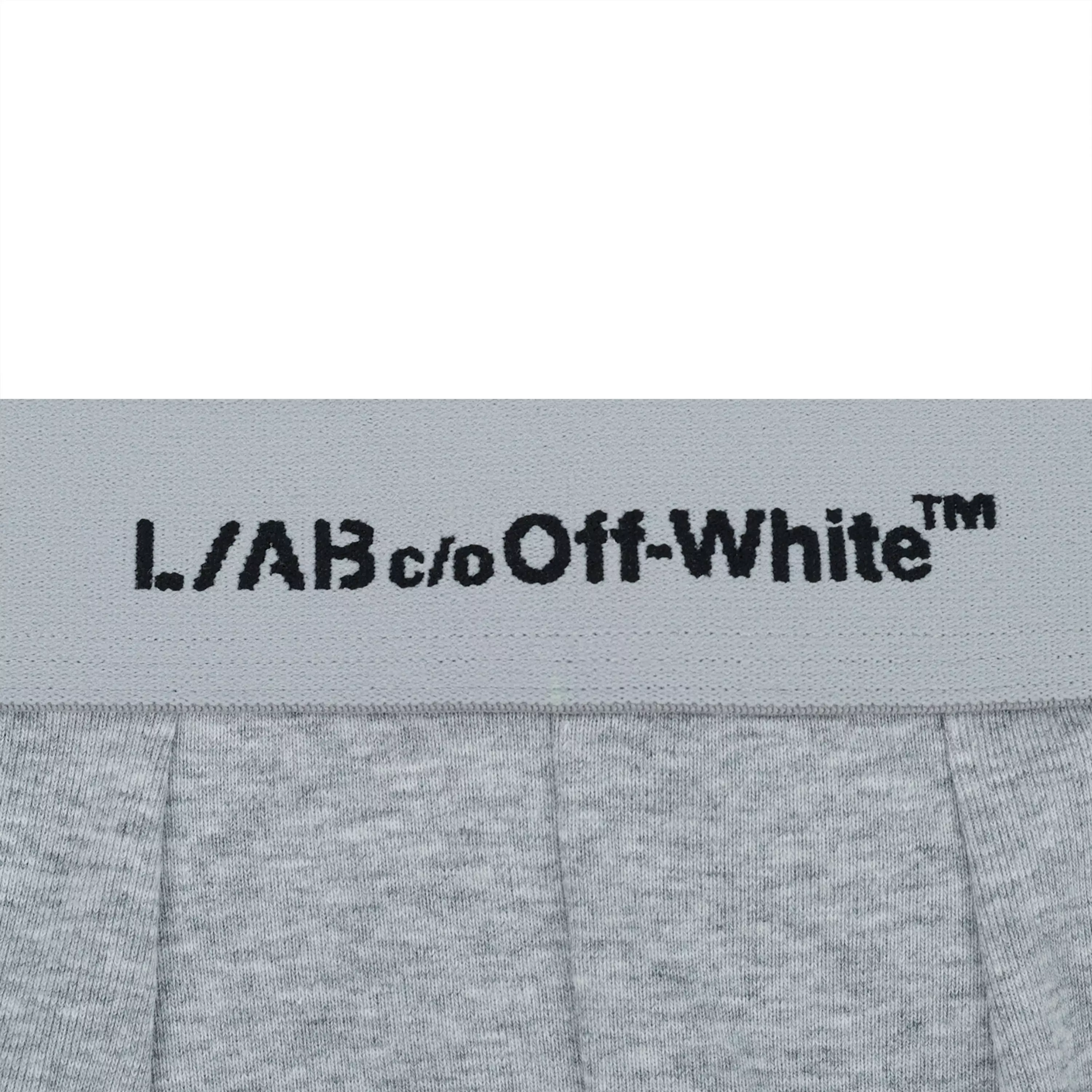 L/AB c/o Off-White Men's Horizontal Repeat Big Arrow 3" Trunk (3 Pack) - Black/White/Grey - BLACK/WHITE/GREY