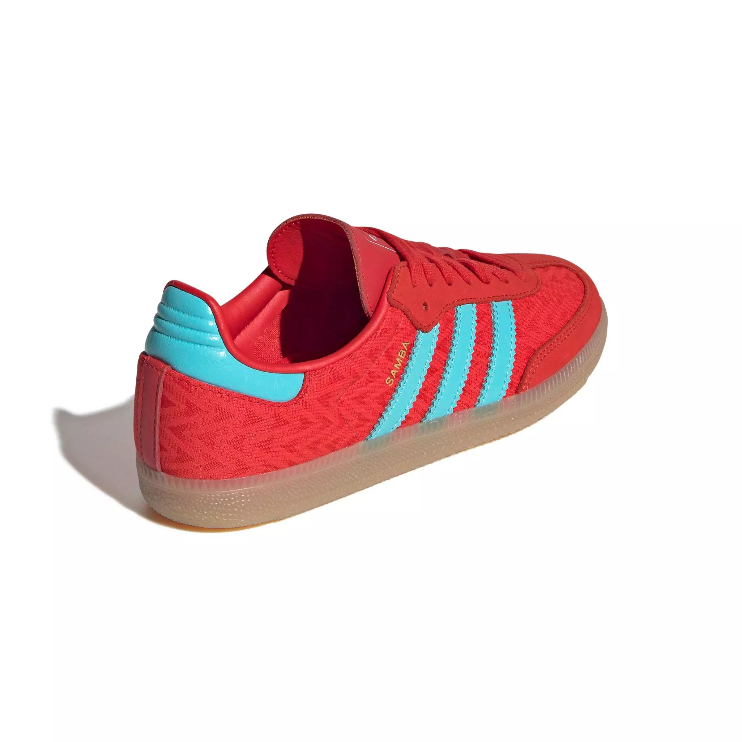 adidas Originals Samba OG "Red/Pulse Aqua/Gold Metallic" Women's Shoe - RED/AQUA/GOLD