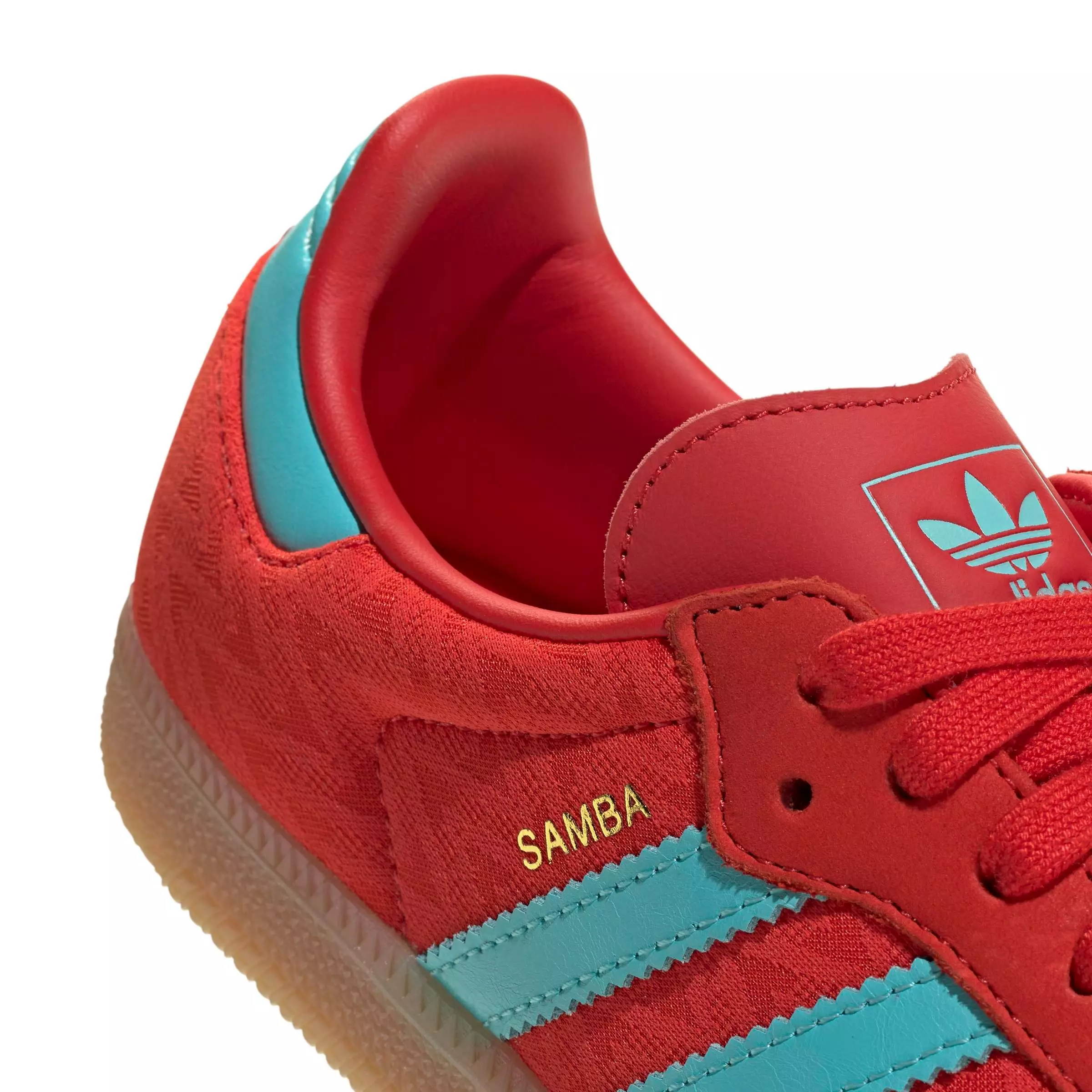 adidas Originals Samba OG "Red/Pulse Aqua/Gold Metallic" Women's Shoe - RED/AQUA/GOLD