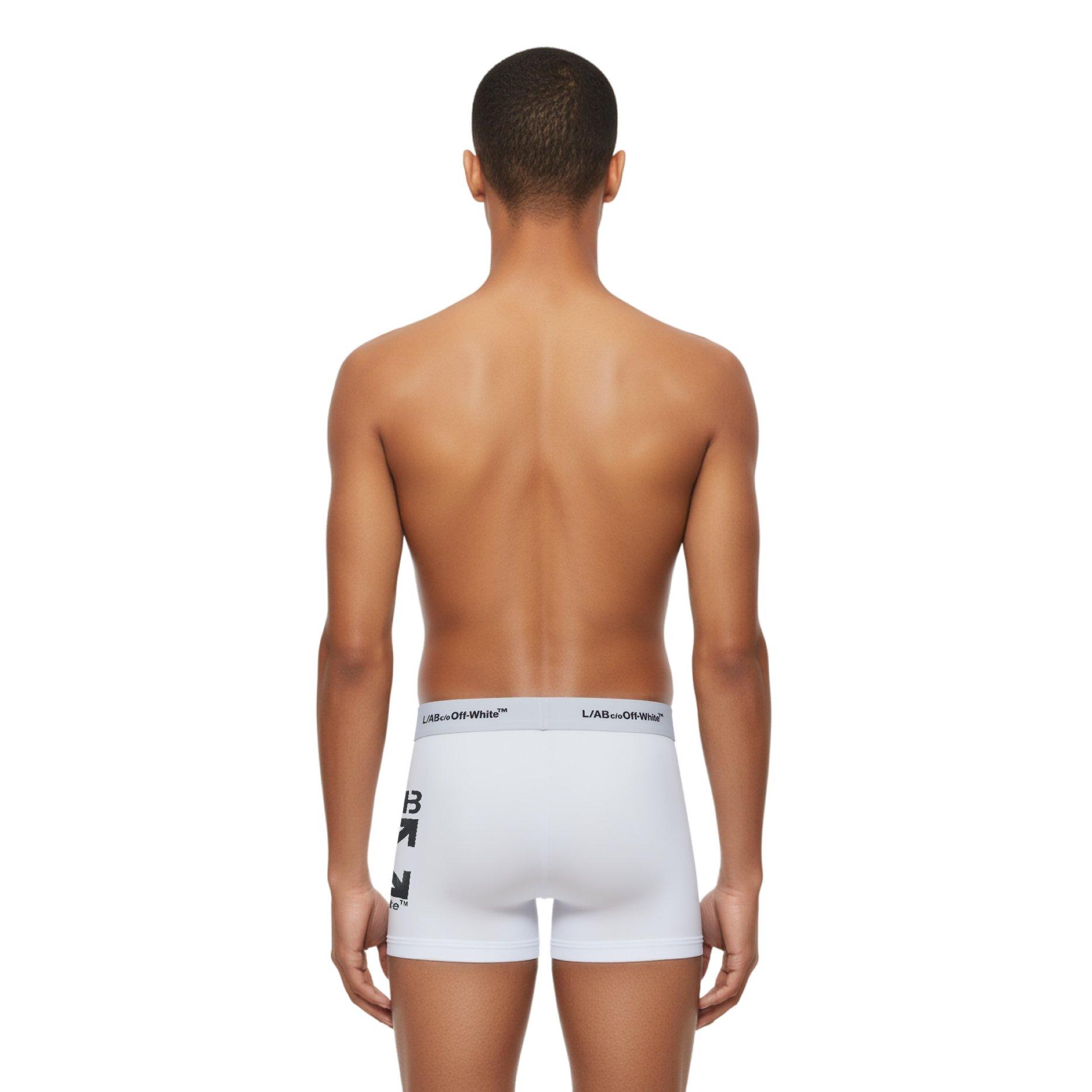 L/AB c/o Off-White Men's Horizontal Repeat Big Arrow 6" Boxer Brief (3 Pack) - Black/White/Grey - BLACK/WHITE/GREY