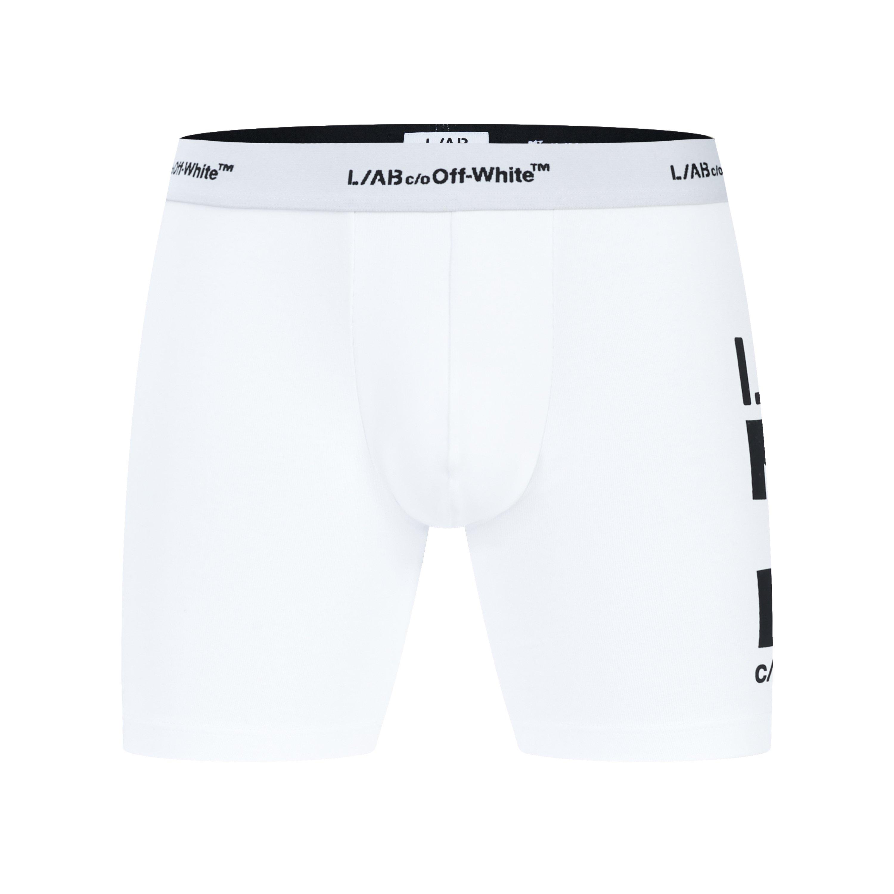 L/AB c/o Off-White Men's Horizontal Repeat Big Arrow 6" Boxer Brief (3 Pack) - Black/White/Grey - BLACK/WHITE/GREY