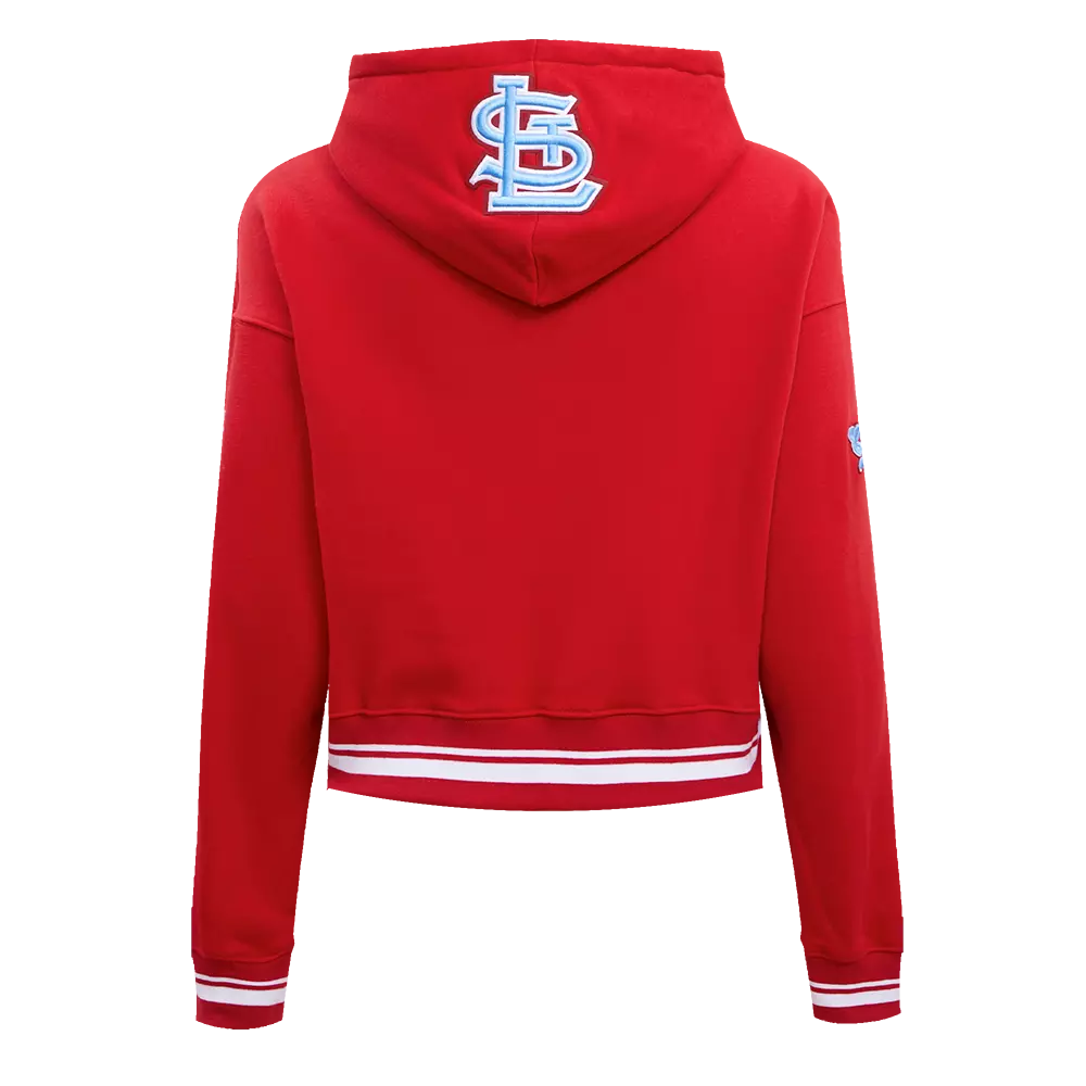 Pro Standard Women's MLB St. Louis Cardinals Retro Classic Cropped Fleece Hoodie -Red - RED