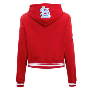 Pro Standard Women's MLB St. Louis Cardinals Retro Classic Cropped Fleece Hoodie -Red