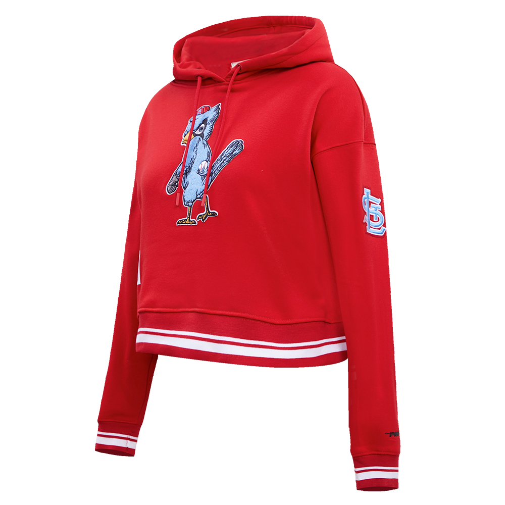Pro Standard Women's MLB St. Louis Cardinals Retro Classic Cropped Fleece Hoodie -Red - RED Thumbnail View 3