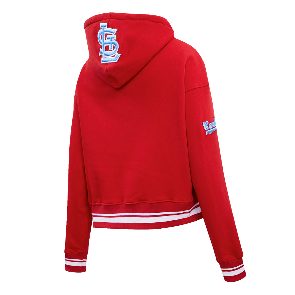 Pro Standard Women's MLB St. Louis Cardinals Retro Classic Cropped Fleece Hoodie -Red - RED Thumbnail View 4