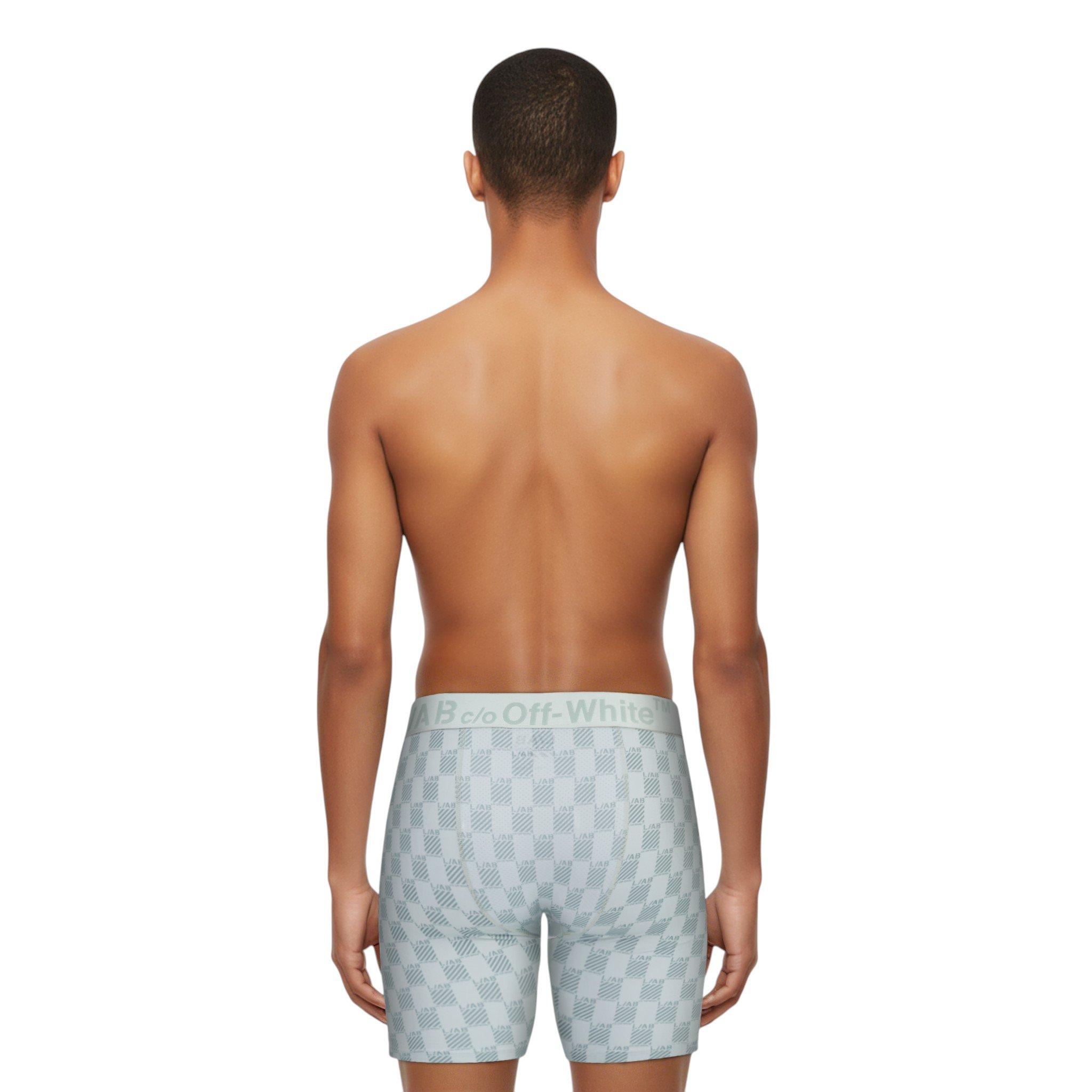 L/AB c/o Off-White Men's Horizontal Repeat All Over Print Boxer Brief - Green - GREEN