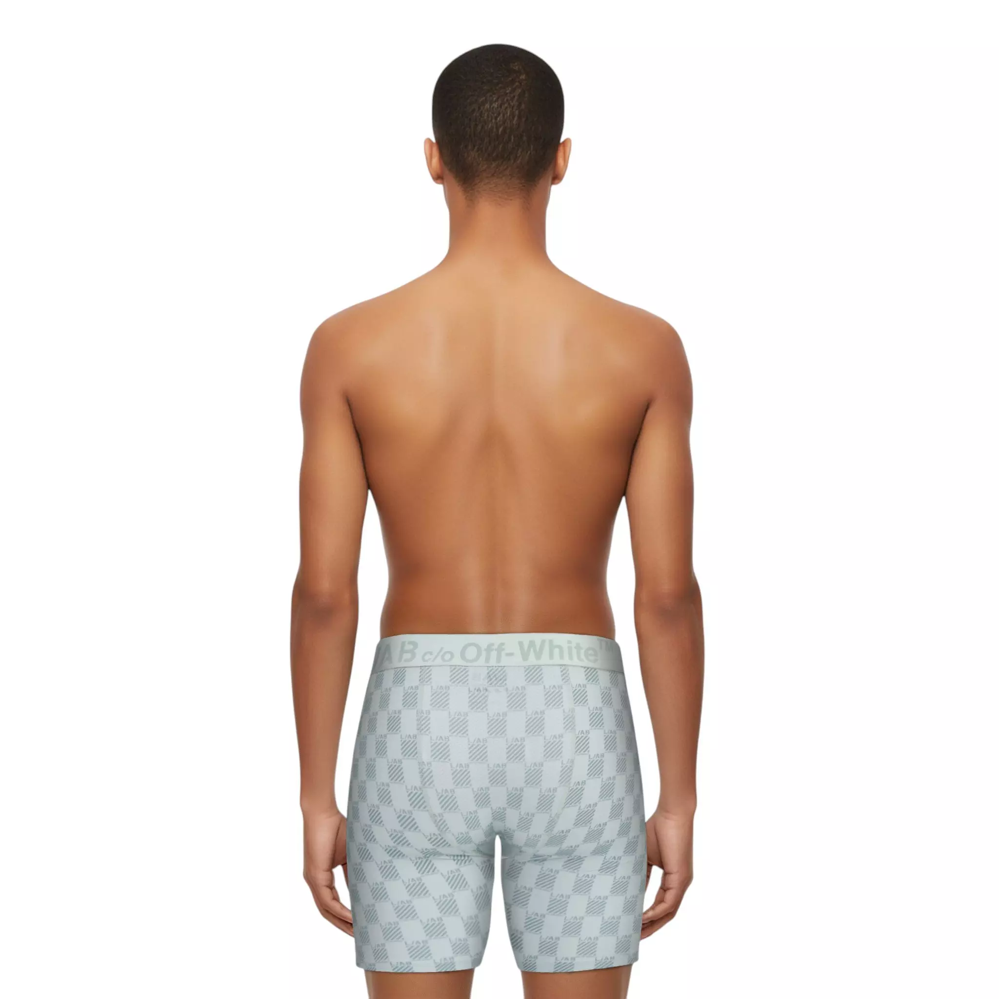 L/AB c/o Off-White Men's Horizontal Repeat All Over Print Boxer Brief - Green - GREEN