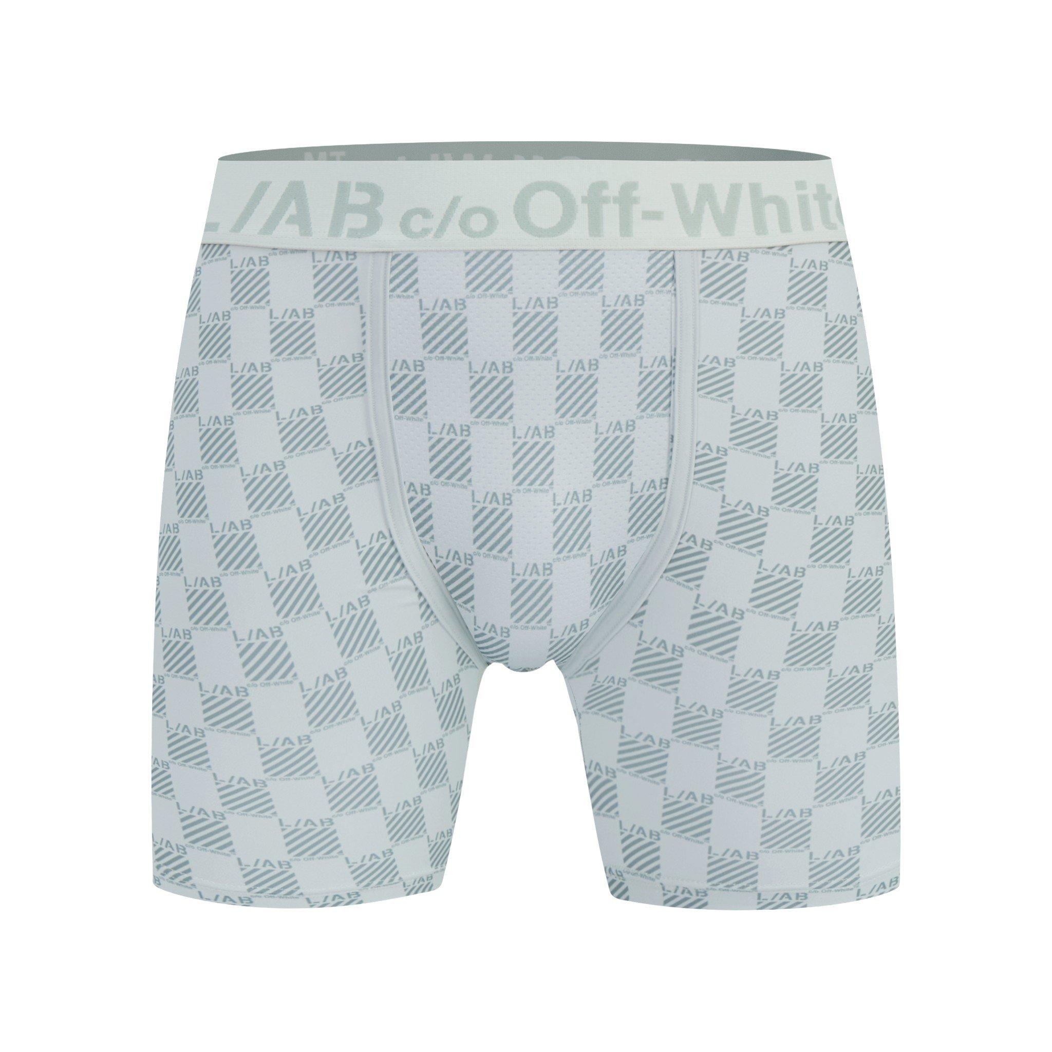 L/AB c/o Off-White Men's Horizontal Repeat All Over Print Boxer Brief - Green - GREEN