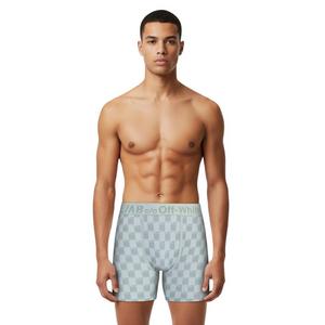 L/AB c/o Off-White Men's Horizontal Repeat All Over Print Boxer Brief - Green - GREEN