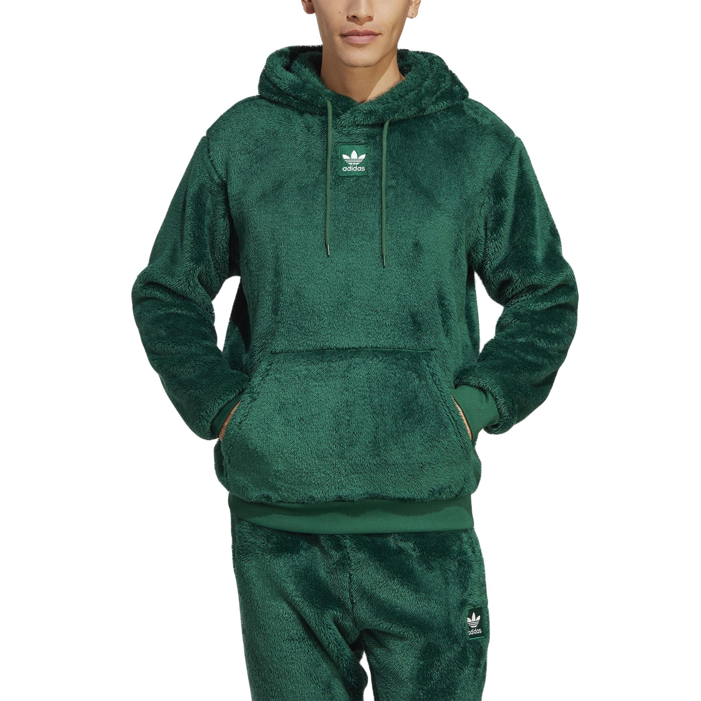 adidas Essentials Fleece Big Logo Hoodie - Green, Men's Lifestyle