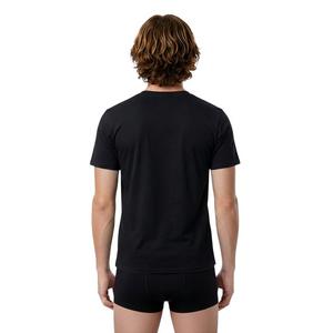 L/AB c/o Off-White Men's Chest Logo Classic Crew Undershirt (3 Pack) - Black - BLACK
