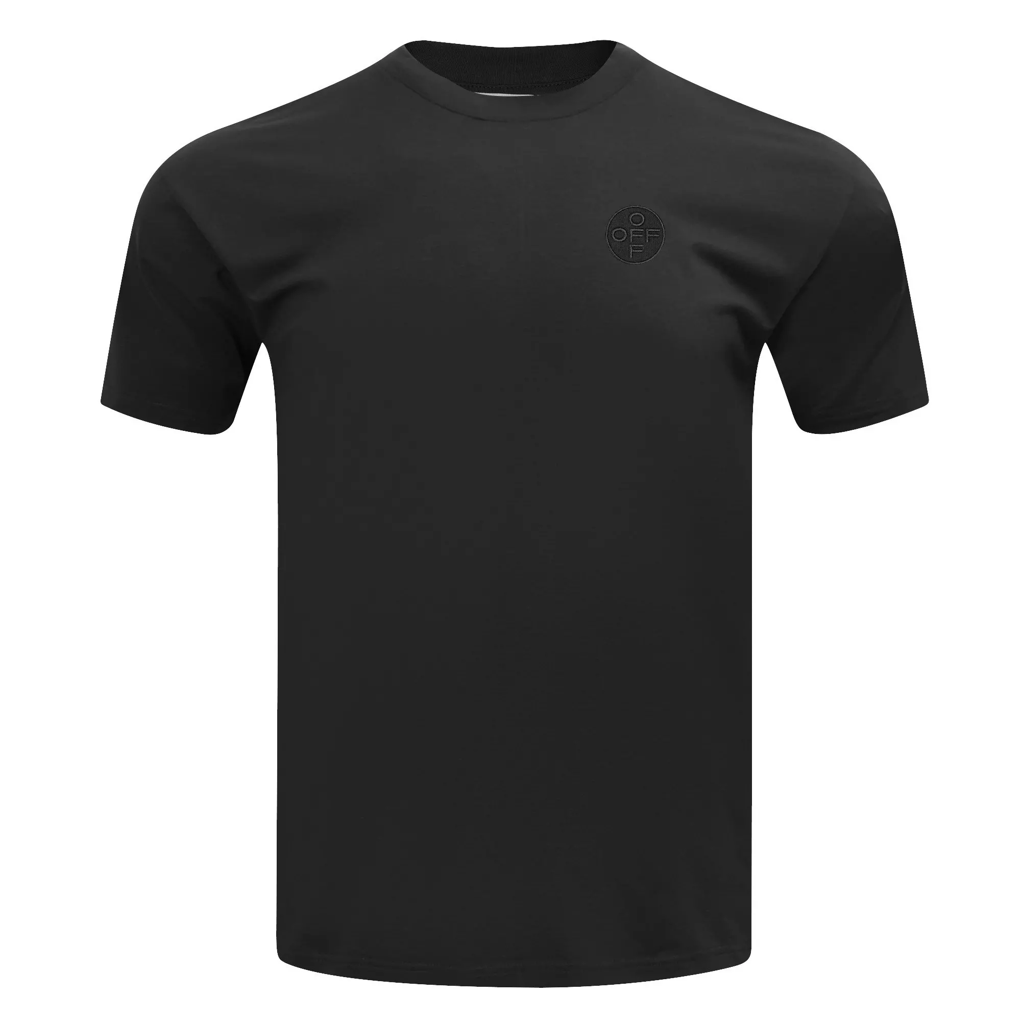 L/AB c/o Off-White Men's Chest Logo Classic Crew Undershirt (3 Pack) - Black - BLACK