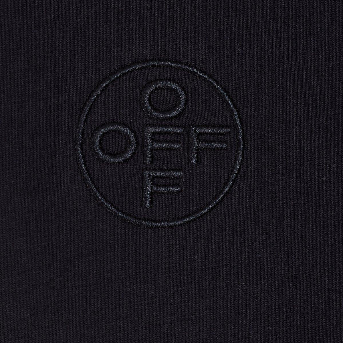 L/AB c/o Off-White Men's Chest Logo Classic Crew Undershirt (3 Pack) - Black - BLACK